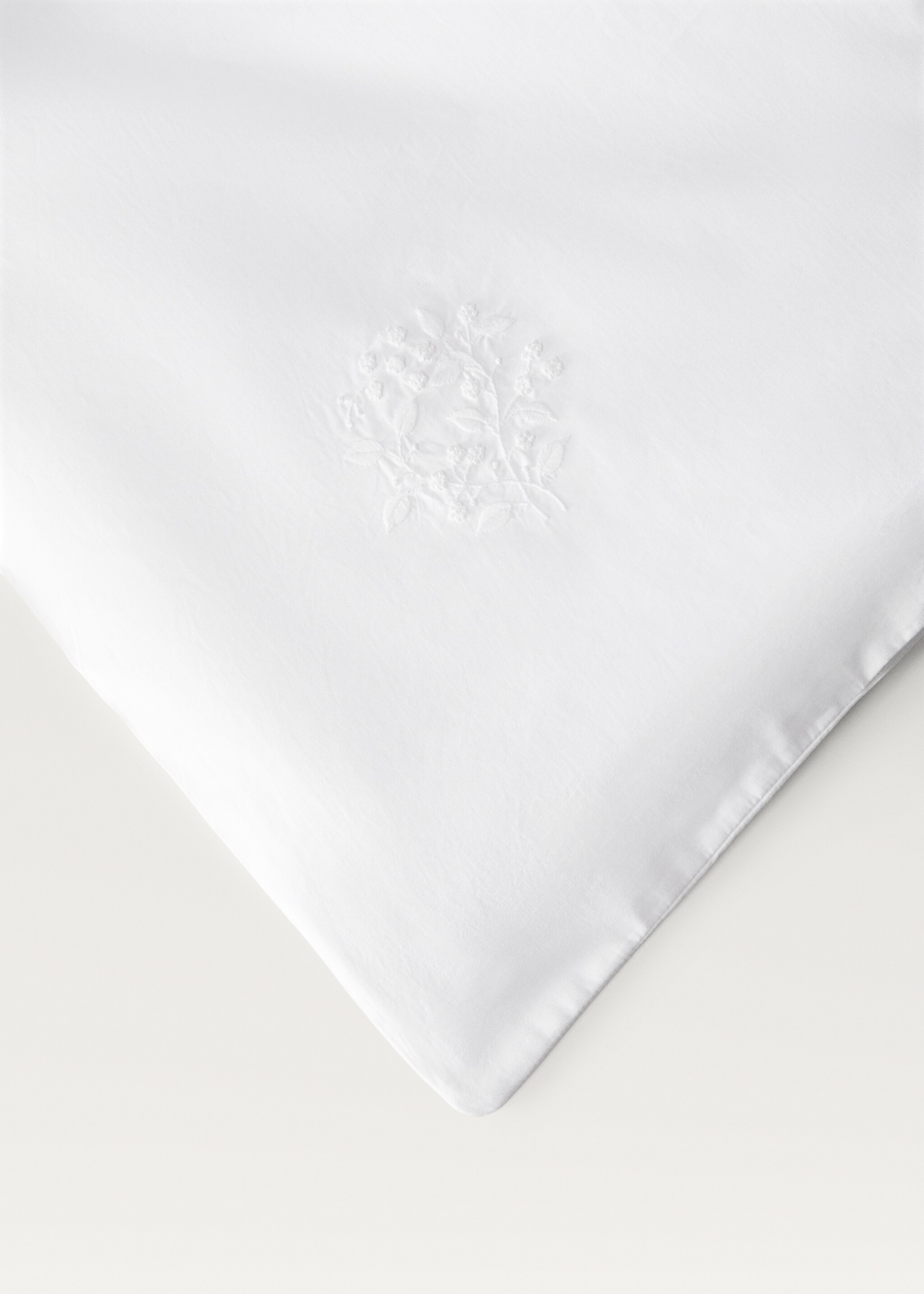 Housse de couette percale de coton broderie fleur lit 180/200 cm - Détail de l'article 2