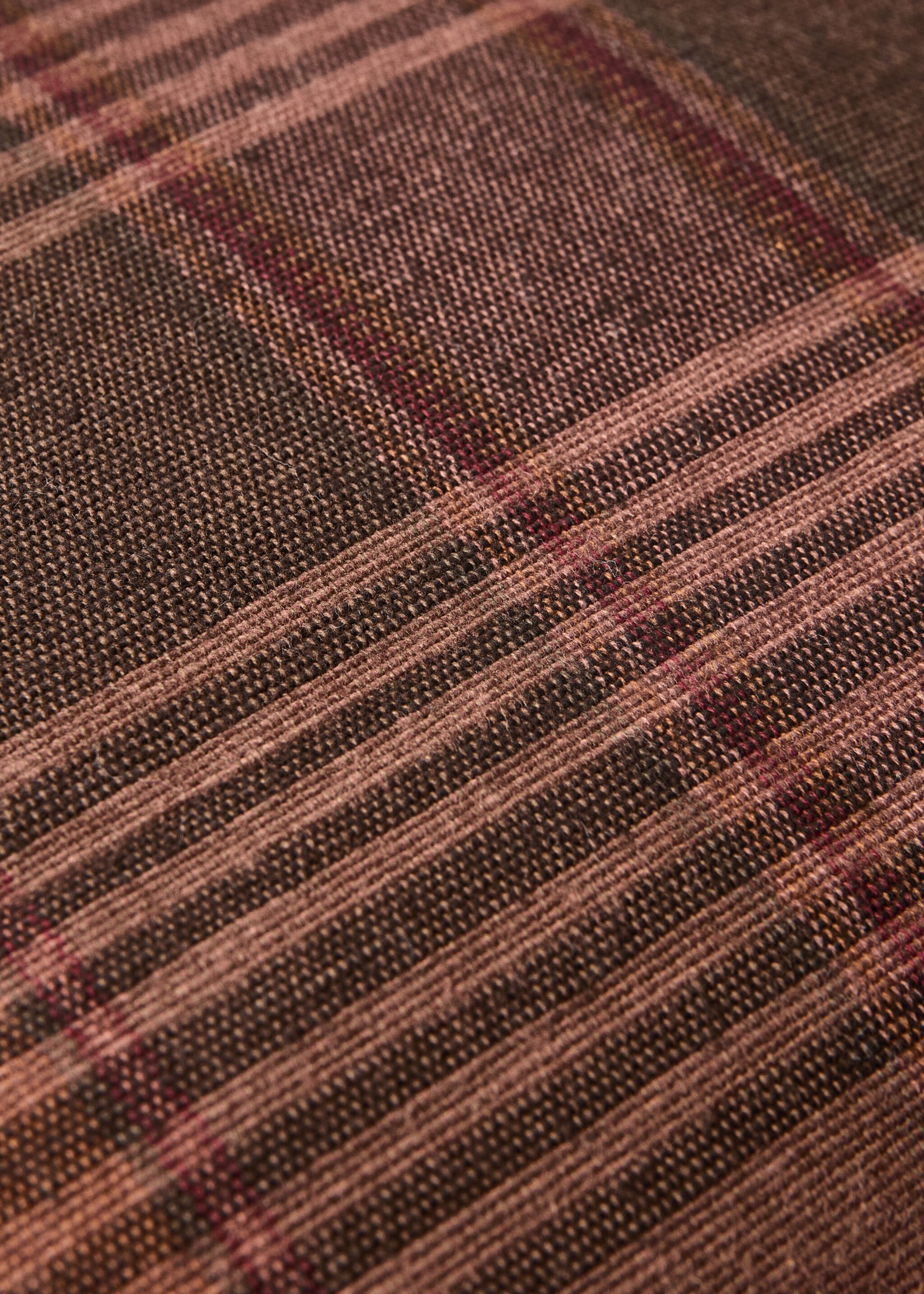 Geruite kussenhoes met overdyed kleur, 30x50cm - Detail van het artikel 4, Roodbruin. Ref: 17013315-00.