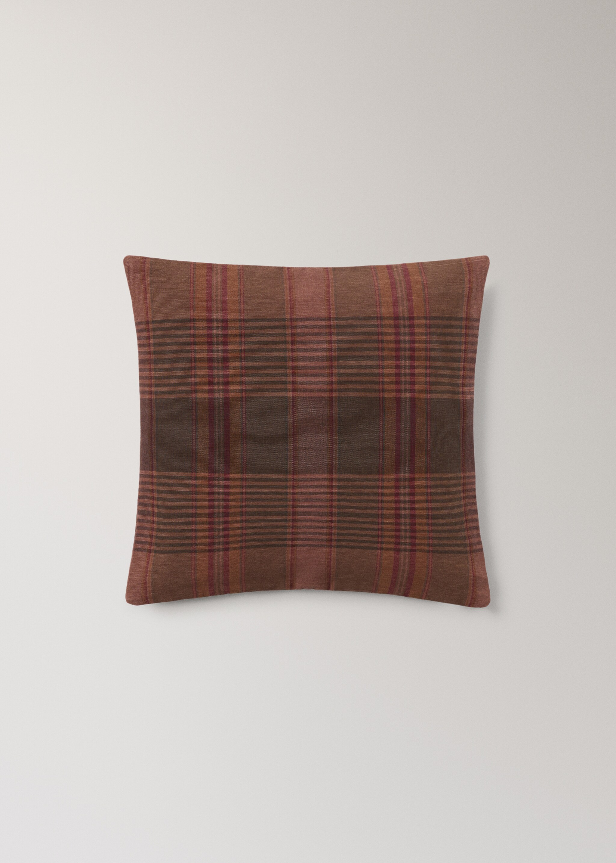 Funda coixí quadre overdyed 50x50cm - Article sense model, Vermell ataronjat. Ref: 17013316-00.