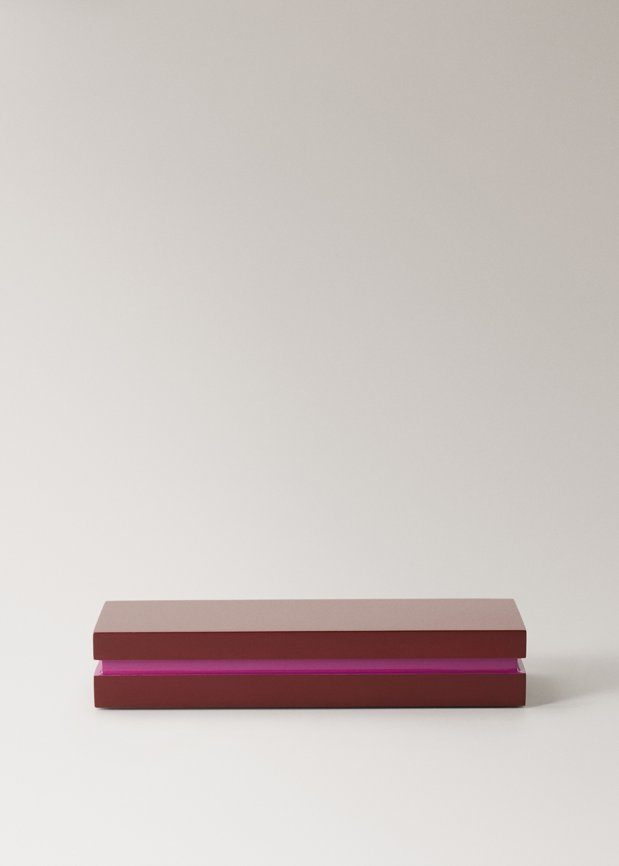 Rectangular two-tone lacquered box - Article without model, Brown. Ref: 17013322-00.