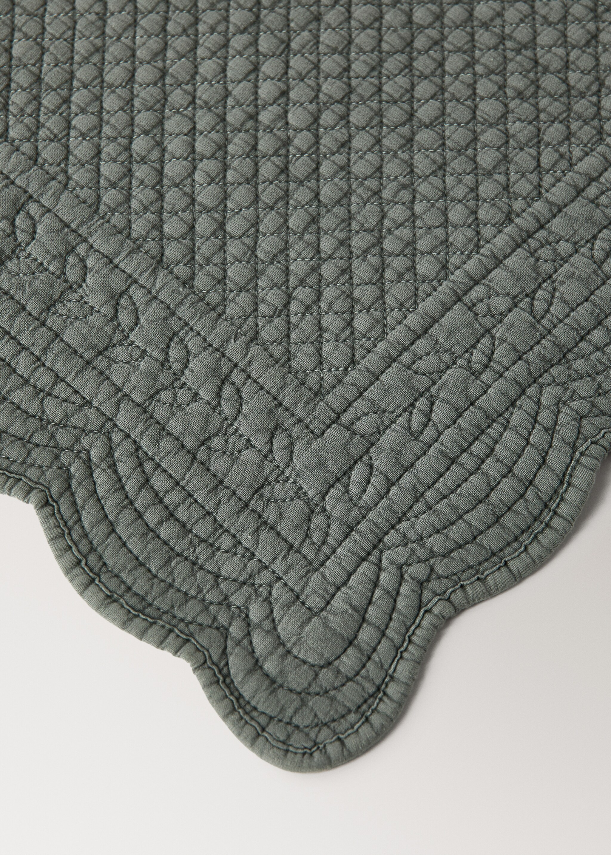 Set de table en coton matelassé - Détail de l'article 1, Vert. Ref: 17013325-00.