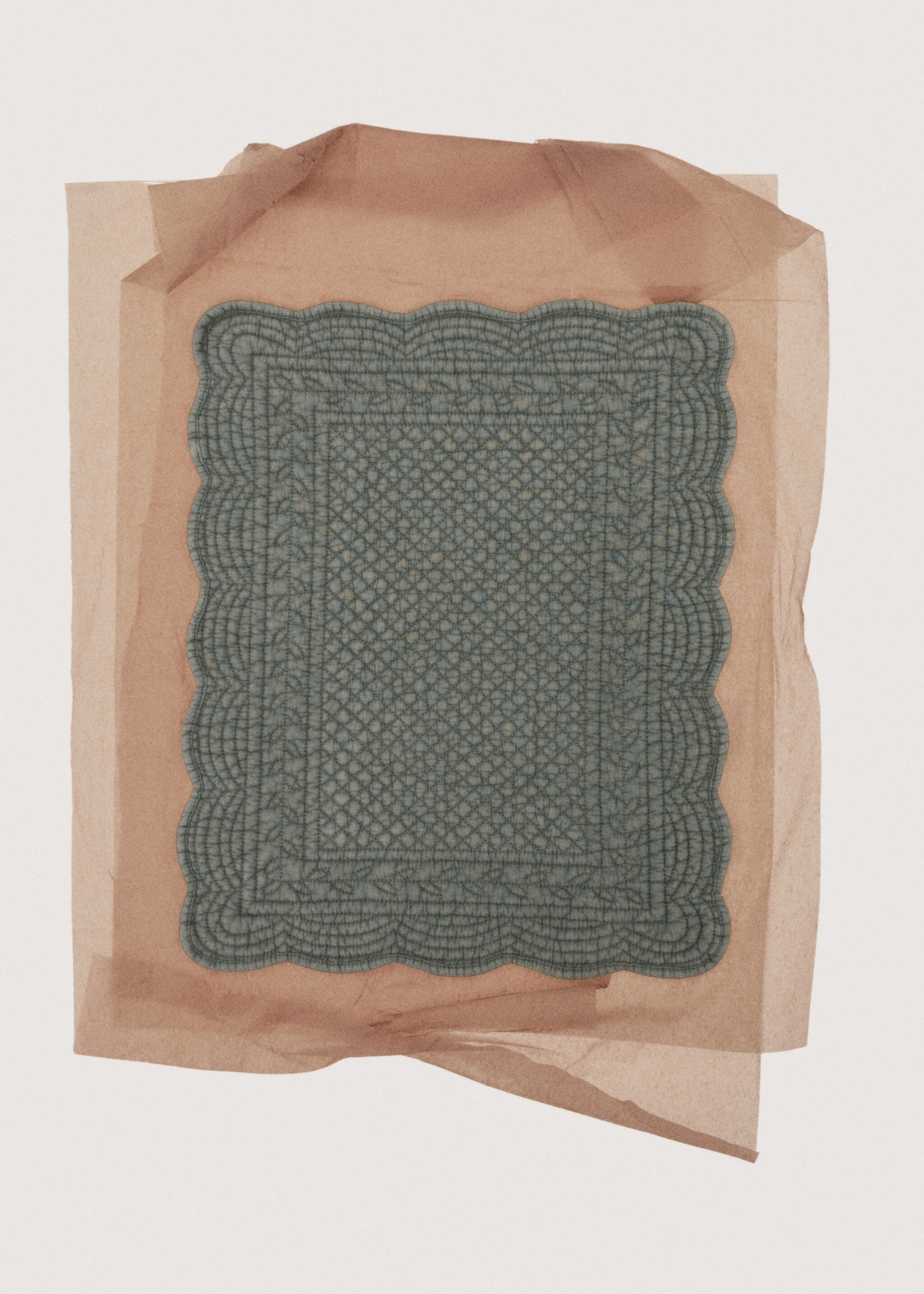 Quilted cotton placemat - Details of the article 7, Green. Ref: 17013325-00.