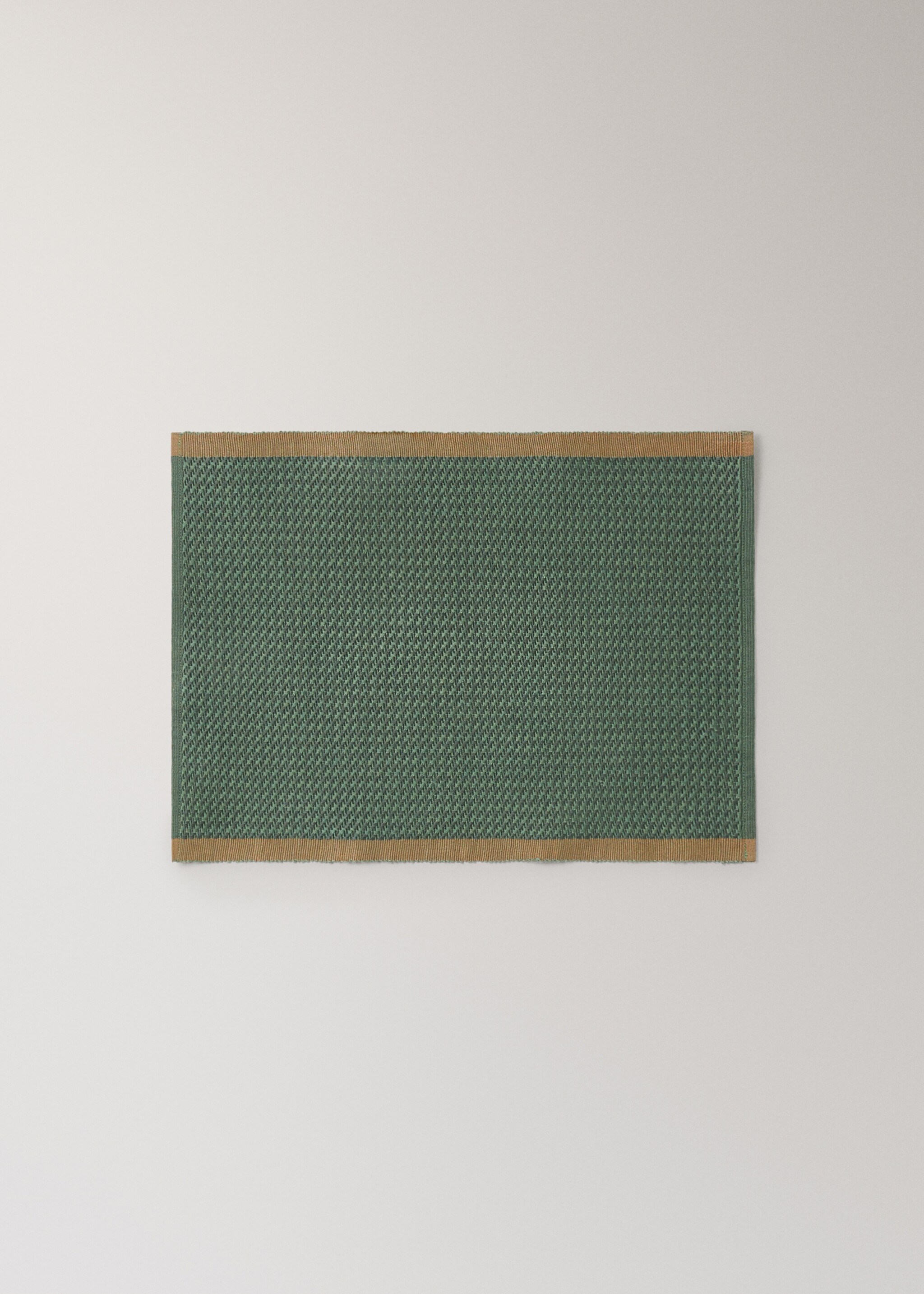 Checked cotton placemat - Article without model, Forest Green. Ref: 17013328-00.