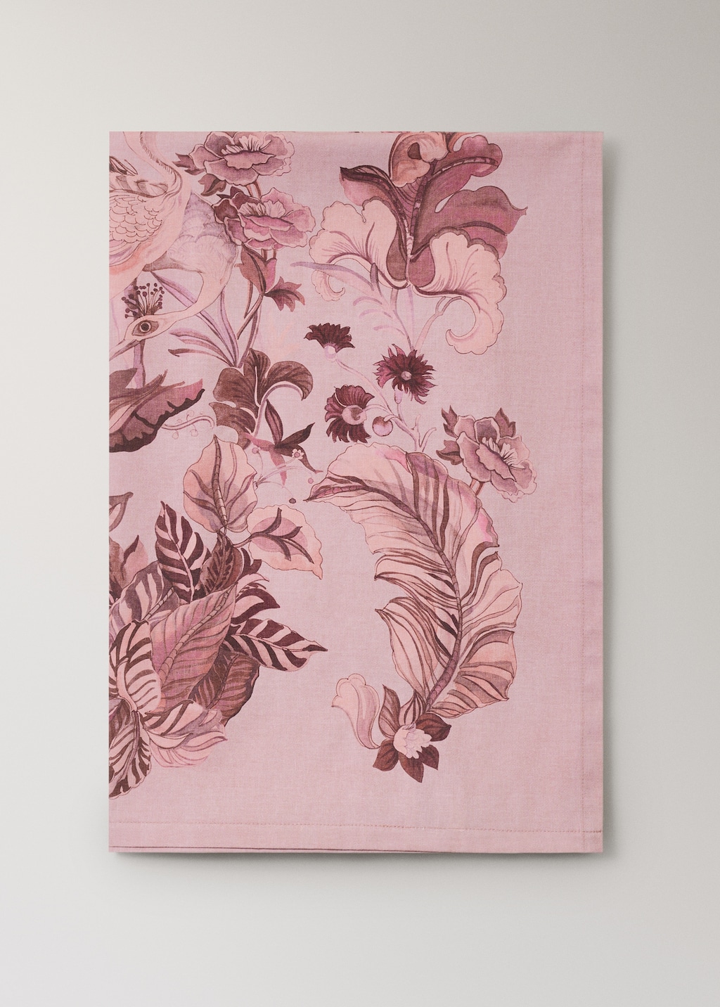 Cotton tablecloth with floral design for 8 to 10 diners