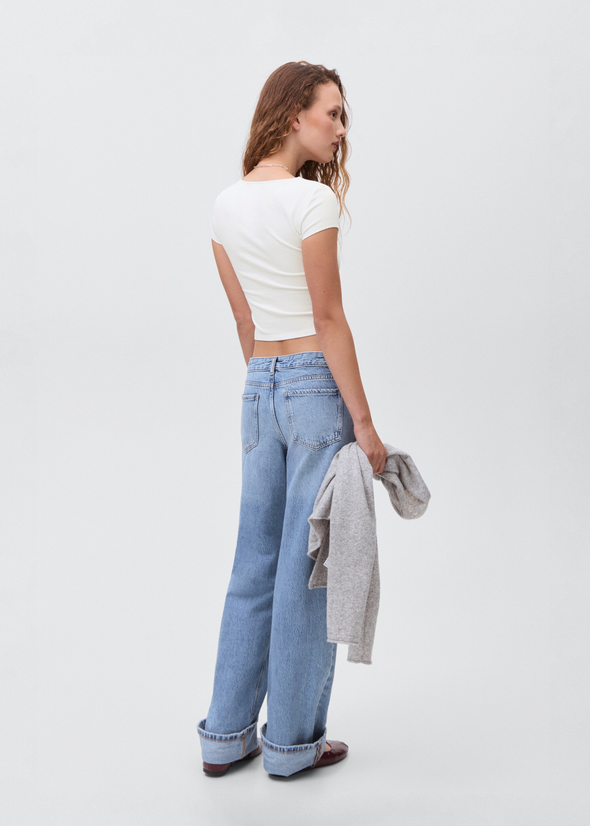 Fitted cotton t-shirt - Reverse of the article, Off White. Ref: 17013337-00.