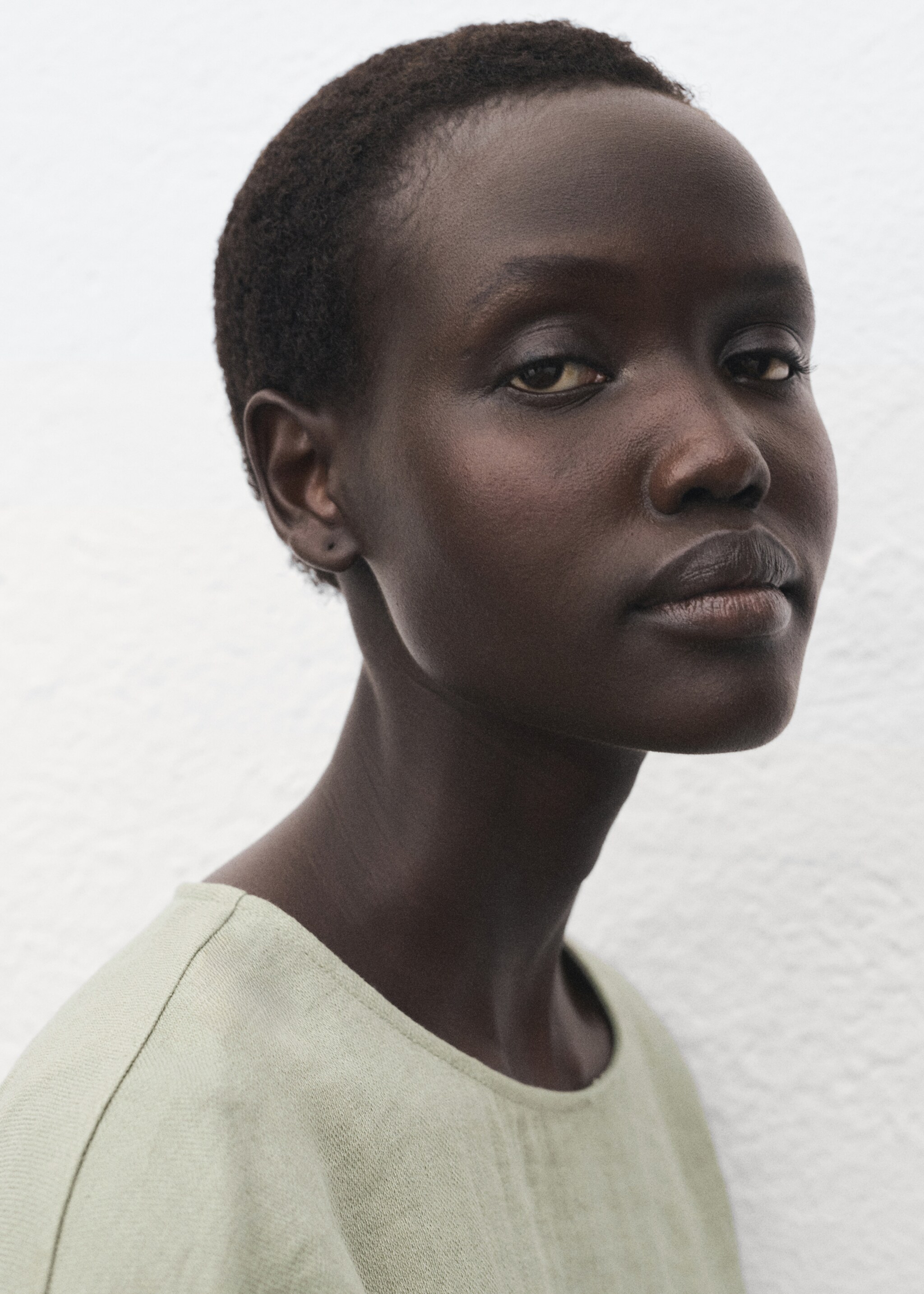 Oversized blouse with turn-up sleeves - Details of the article 1, Aqua Green. Ref: 17013797-00.