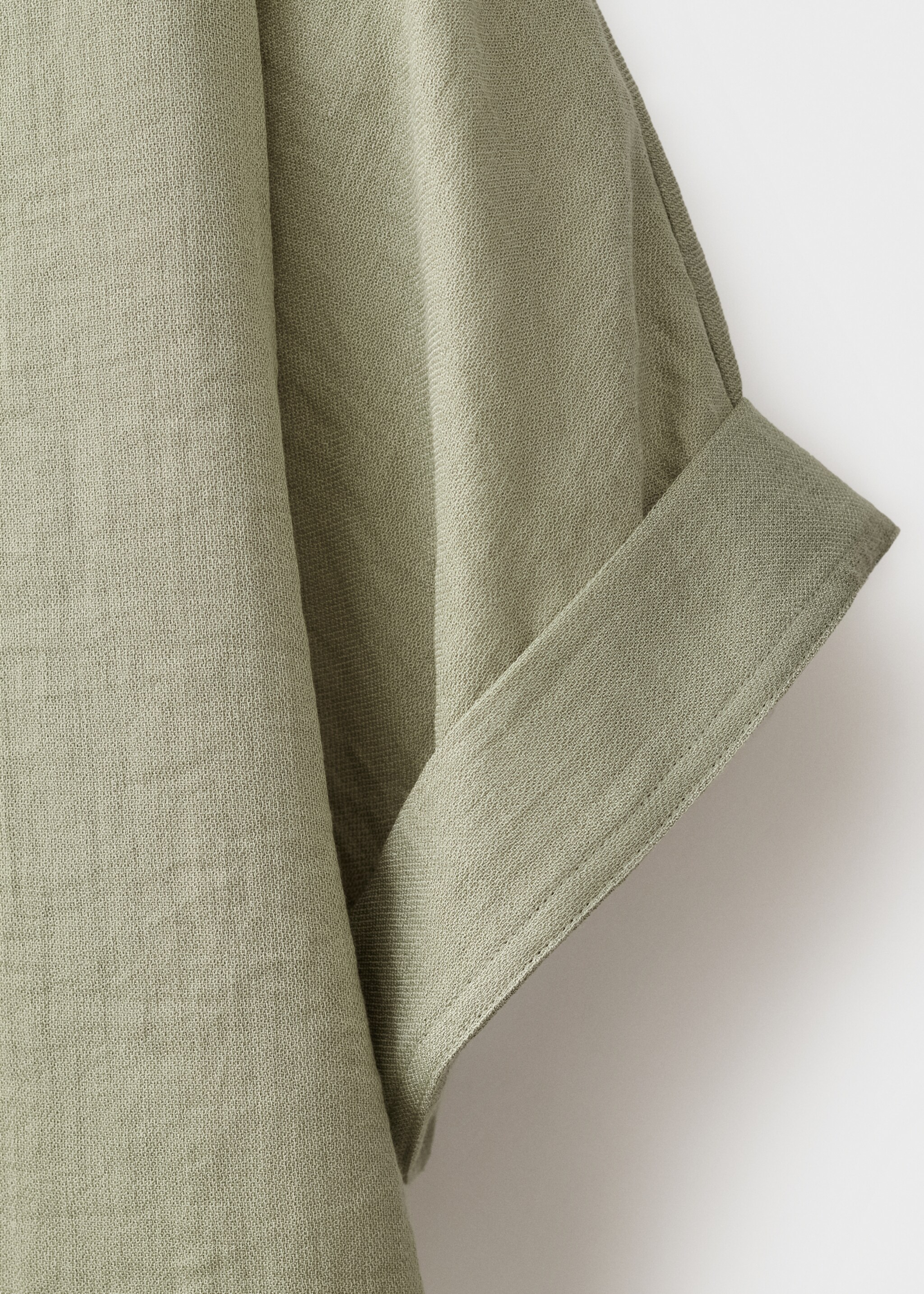 Oversized blouse with turn-up sleeves - Details of the article 8, Aqua Green. Ref: 17013797-00.