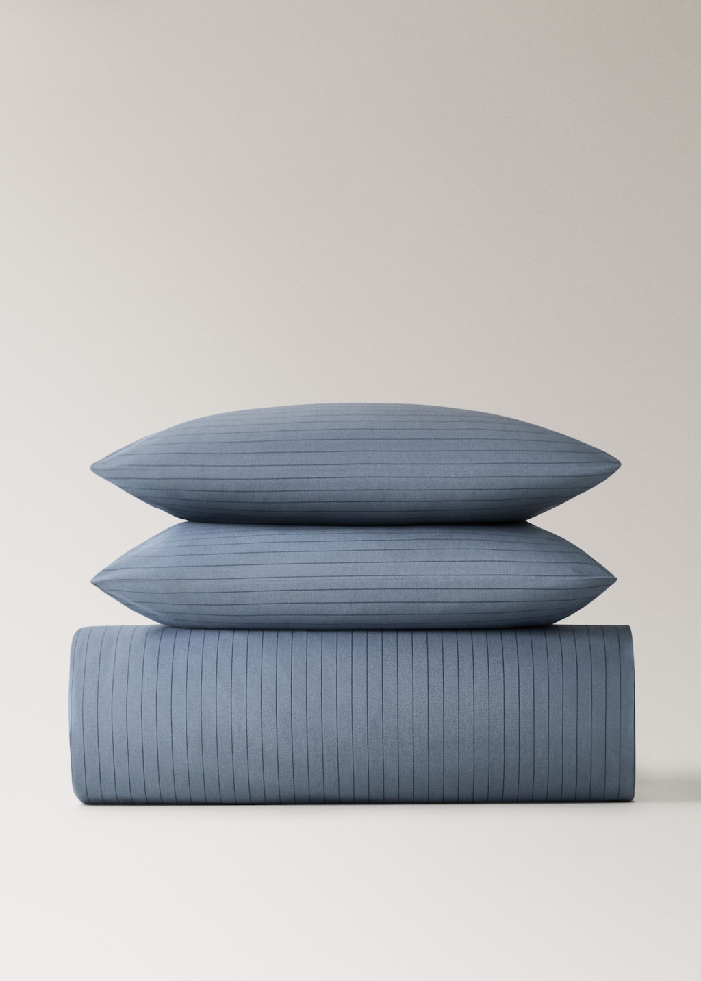 Reversible percale cotton striped duvet cover for cm bed