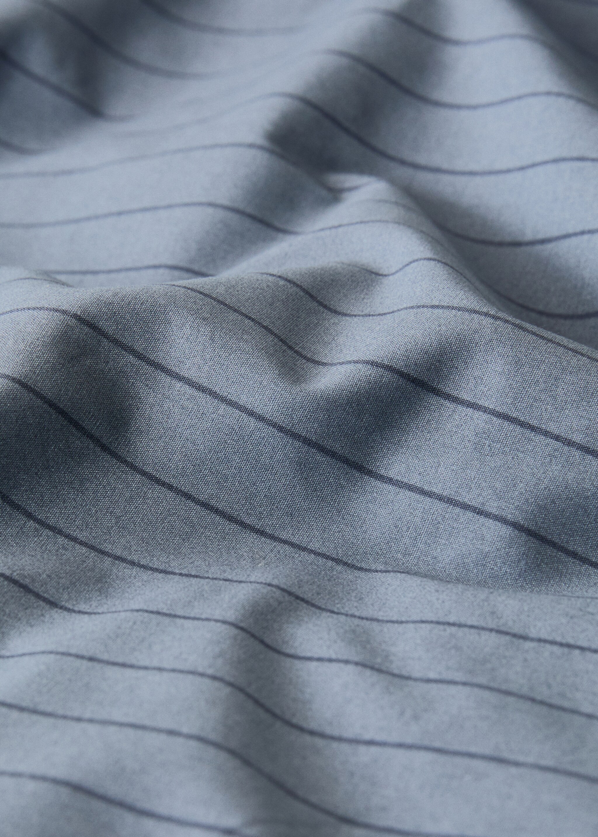 Reversible percale cotton striped duvet cover for 90 cm bed - Details of the article 2, Ink Blue. Ref: 17013822-00.