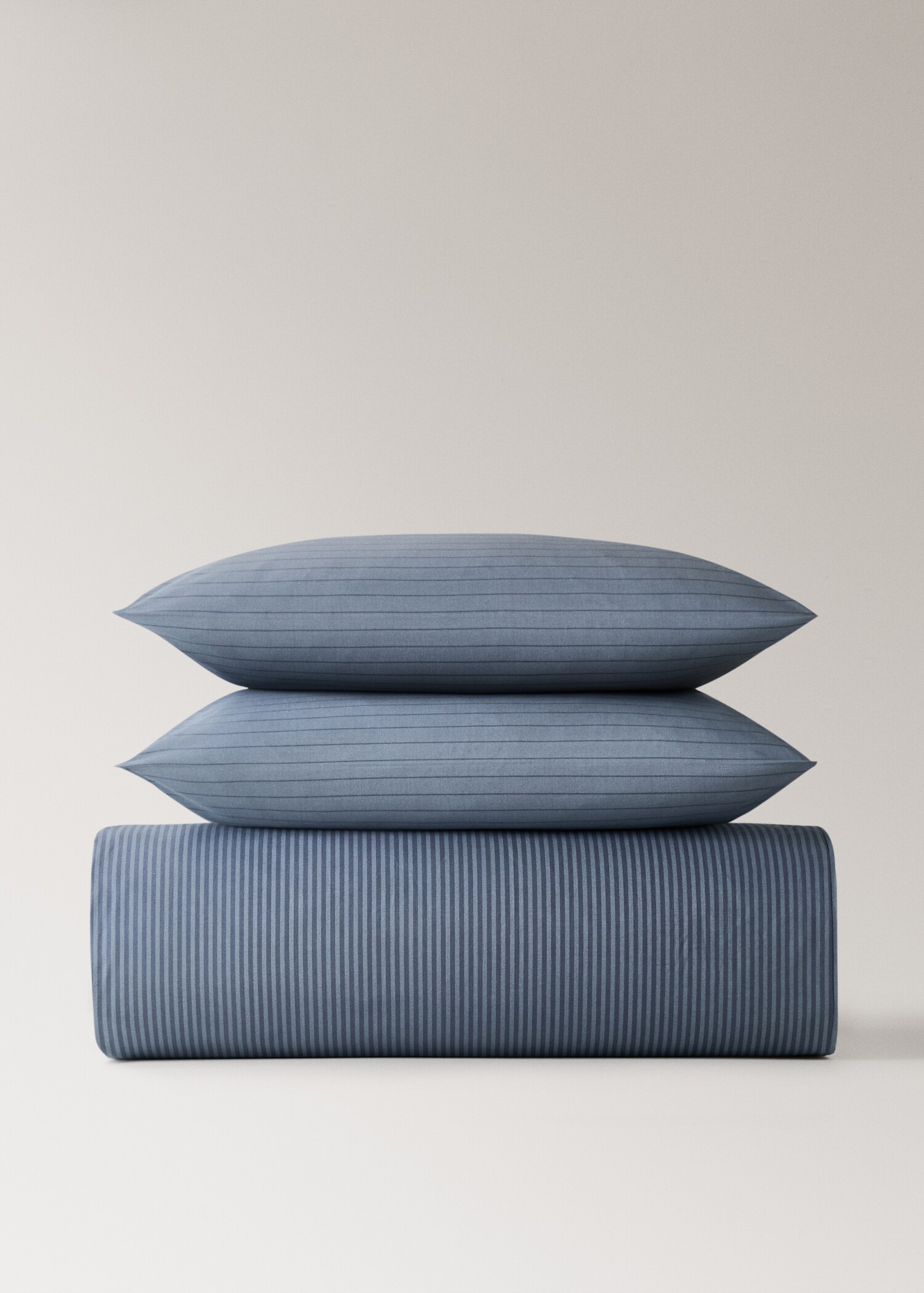 Copripiumino percalle di cotone righe reversibile letto 135/140 cm - Dettaglio dell'articolo 4