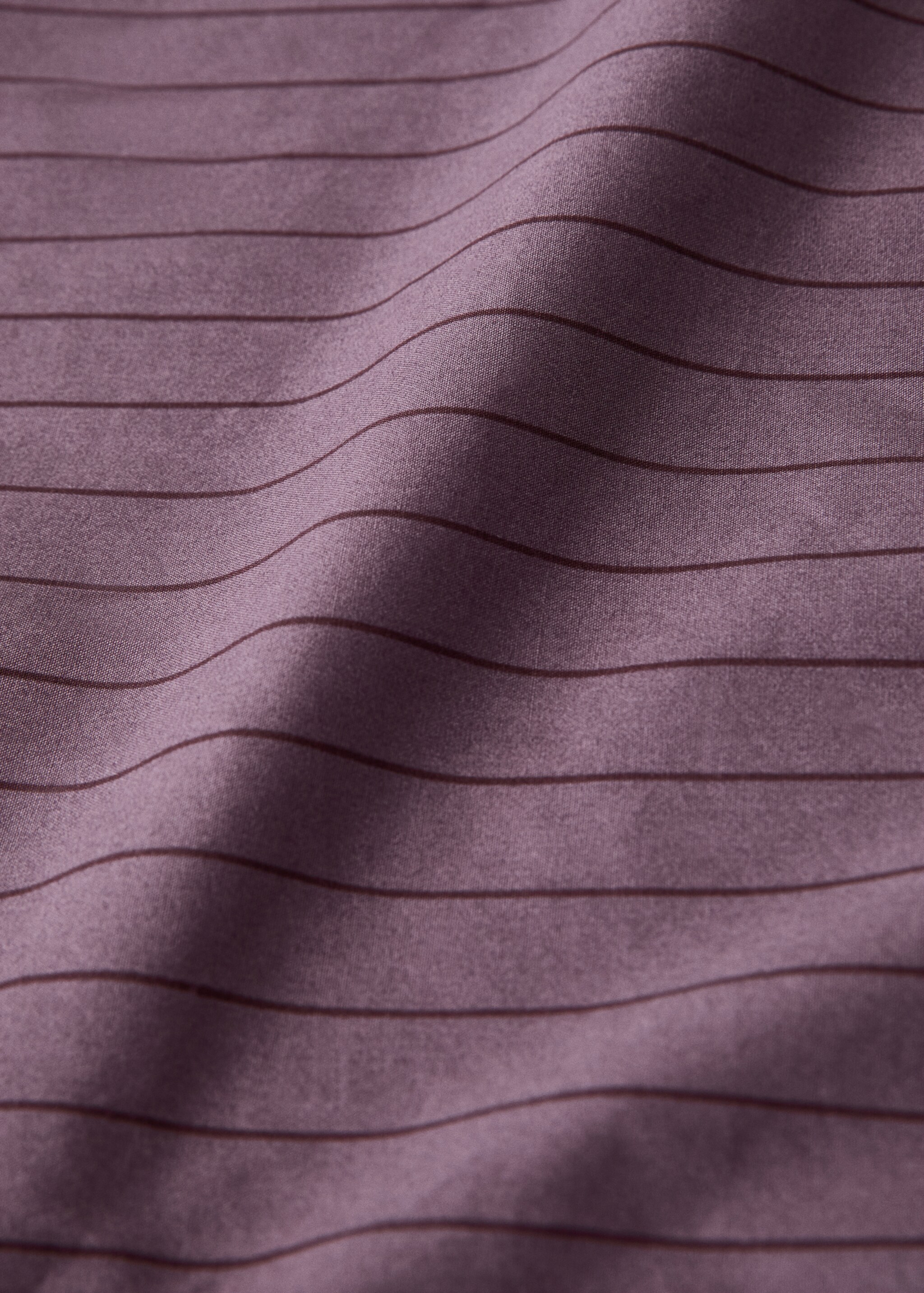 Reversible percale cotton striped duvet cover for 135/140 cm bed - Details of the article 2, Plum. Ref: 17013823-00.