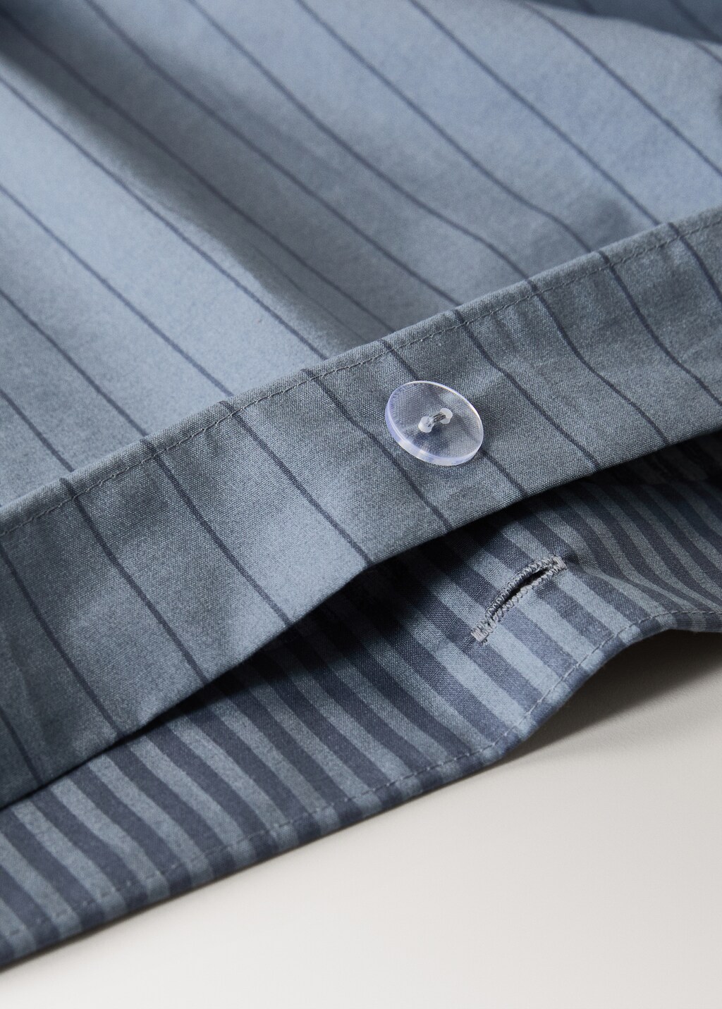 Reversible percale cotton striped duvet cover for 150/160 cm bed