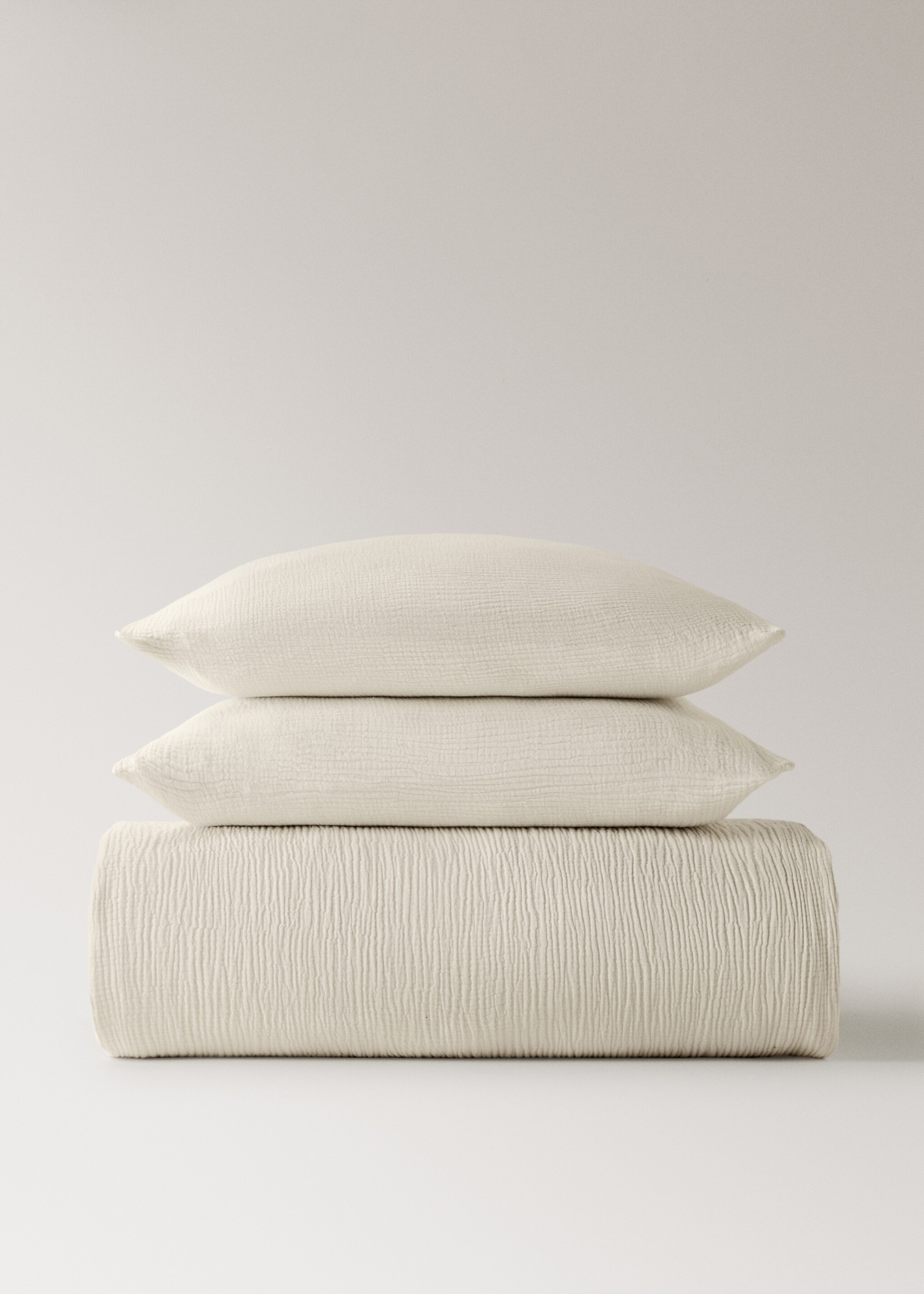 Cotton gauze duvet cover single bed - Article without model, Ivory White. Ref: 17013829-00.