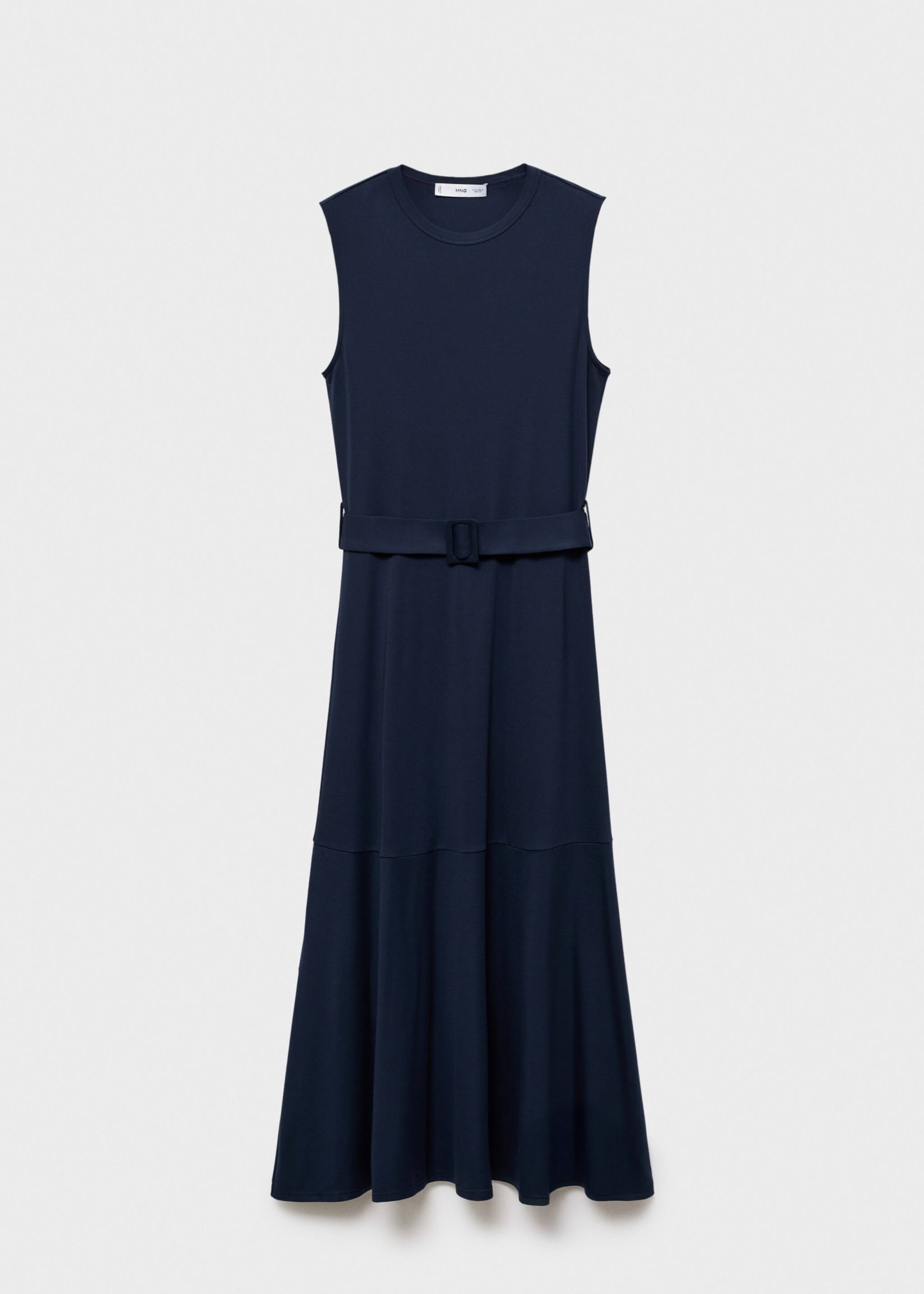 Belt midi dress - Article without model, Navy. Ref: 17014079-00.