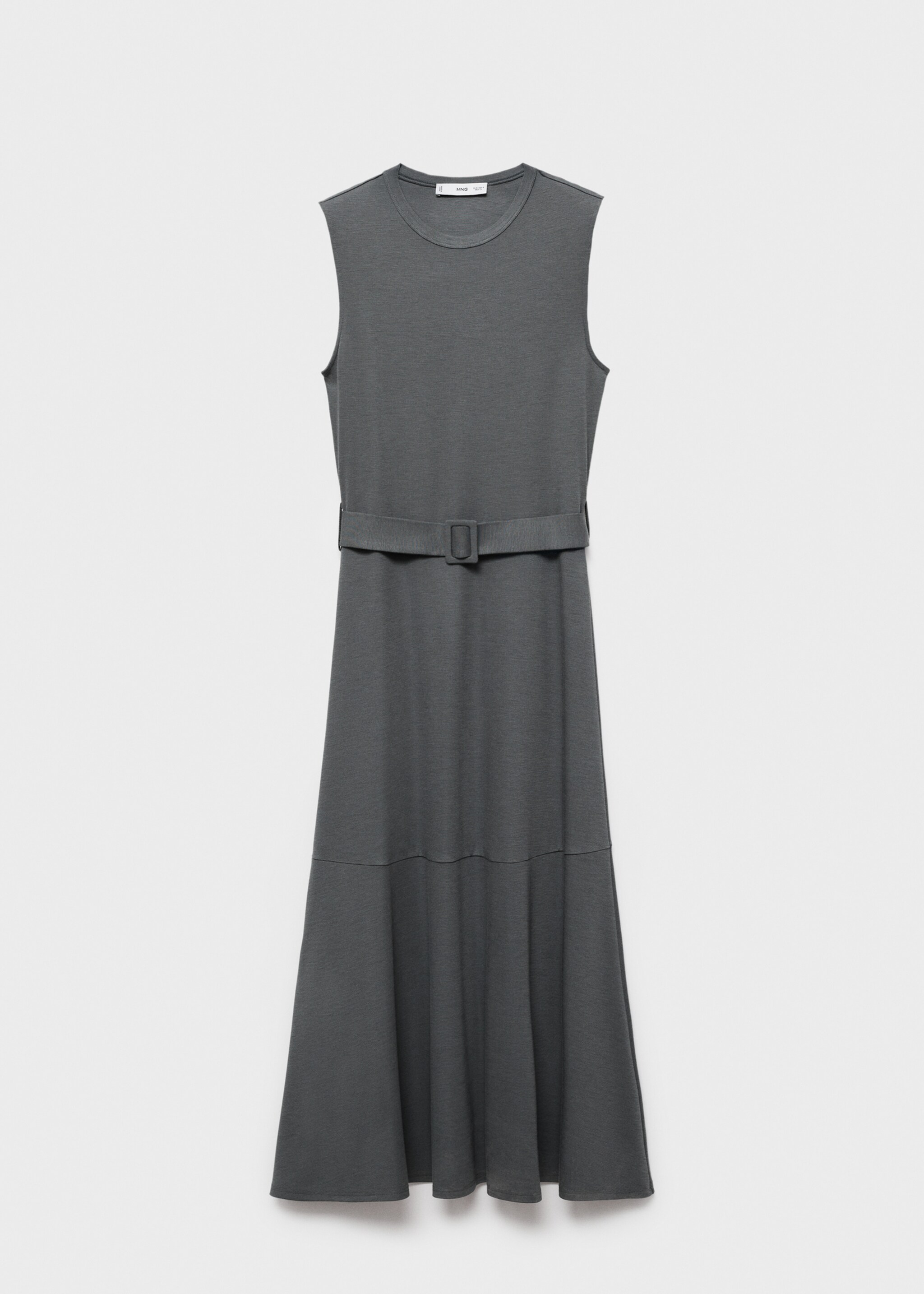 Belt midi dress - Article without model, Medium Heather Grey. Ref: 17014079-00.