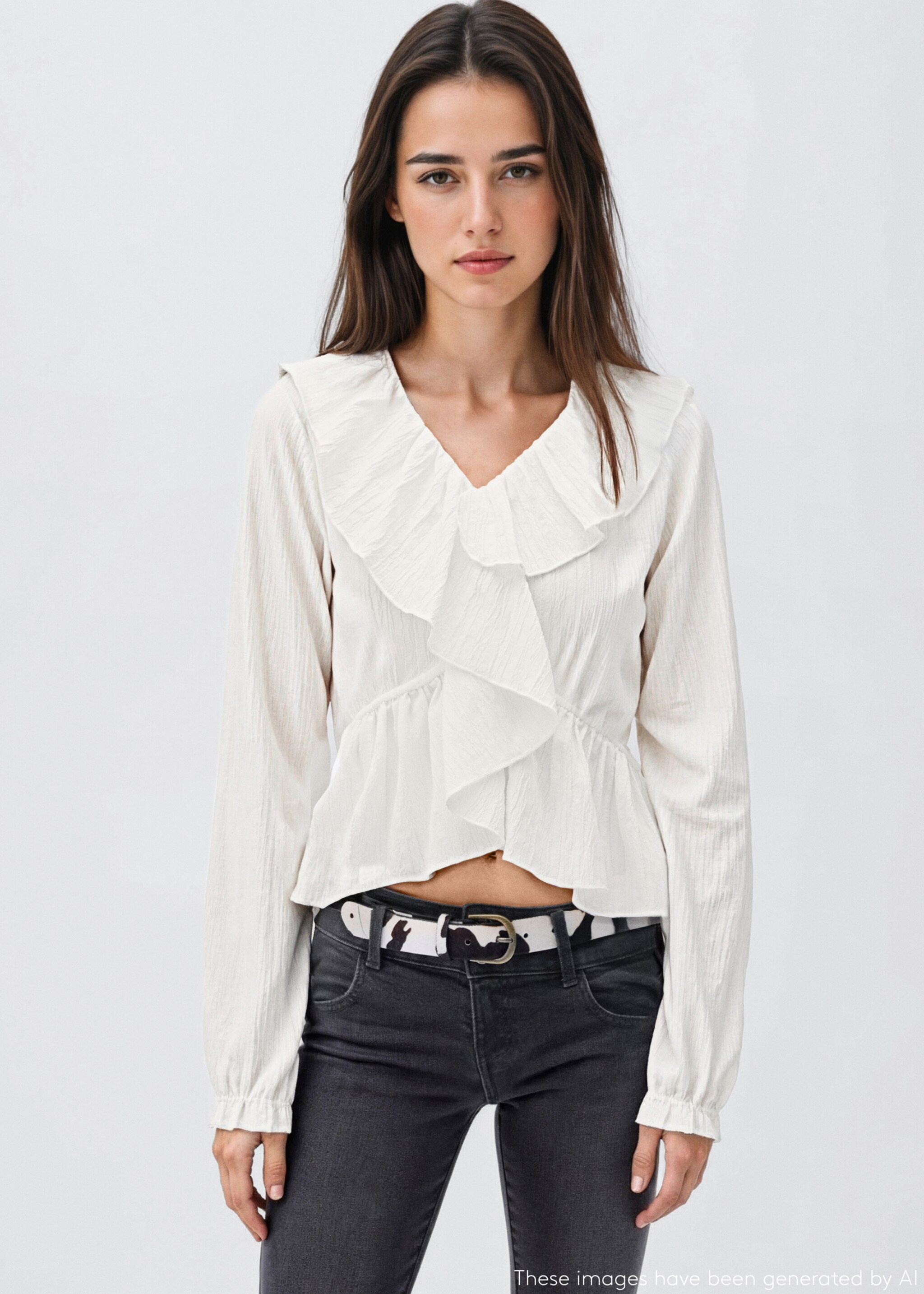 Ruffled cross blouse - Medium plane