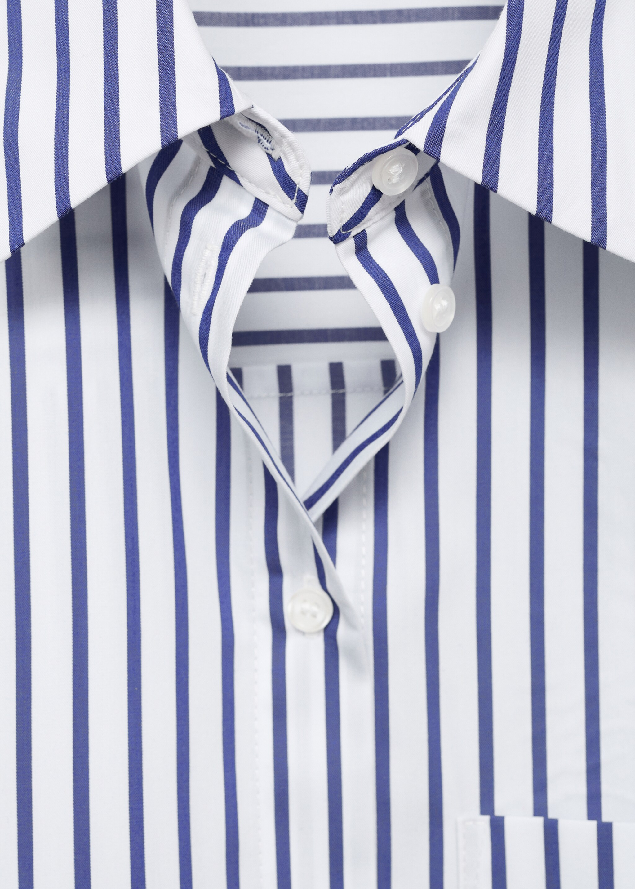 Striped cropped shirt - Details of the article 8, Sky Blue. Ref: 17014083-00.