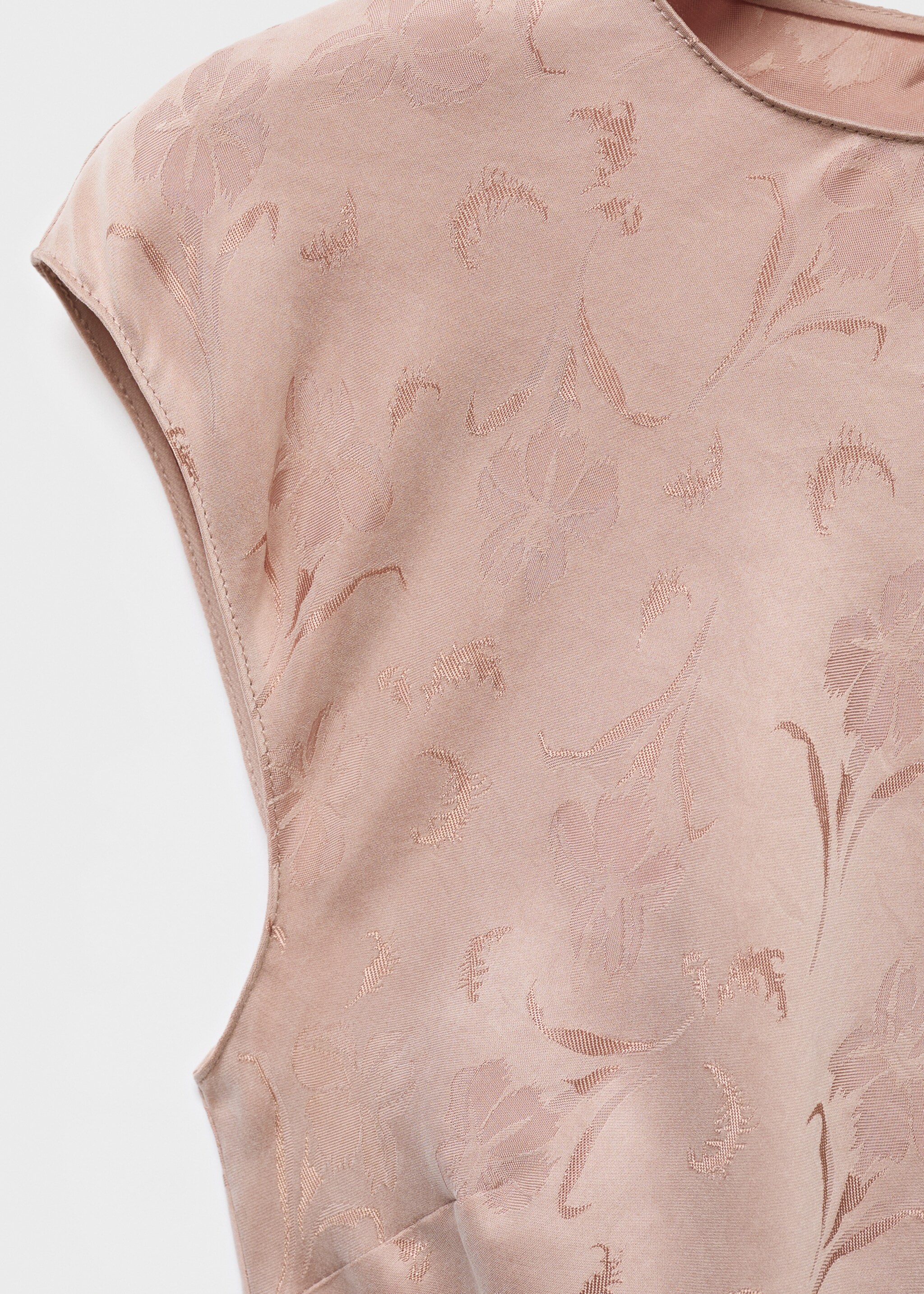 Satin floral jacquard dress - Details of the article 0