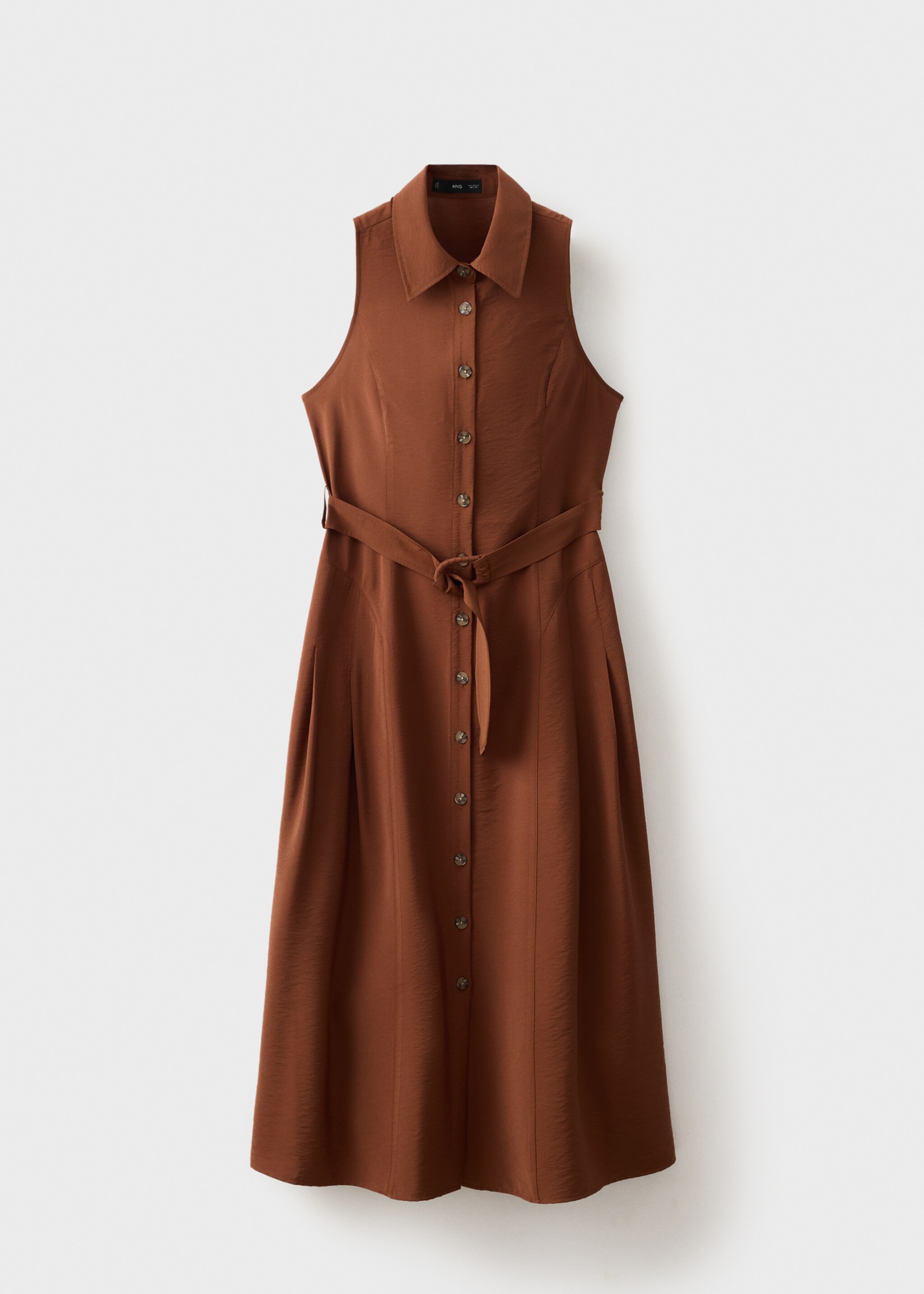 Belt shirt dress - Article without model, Brown. Ref: 17014085-00.
