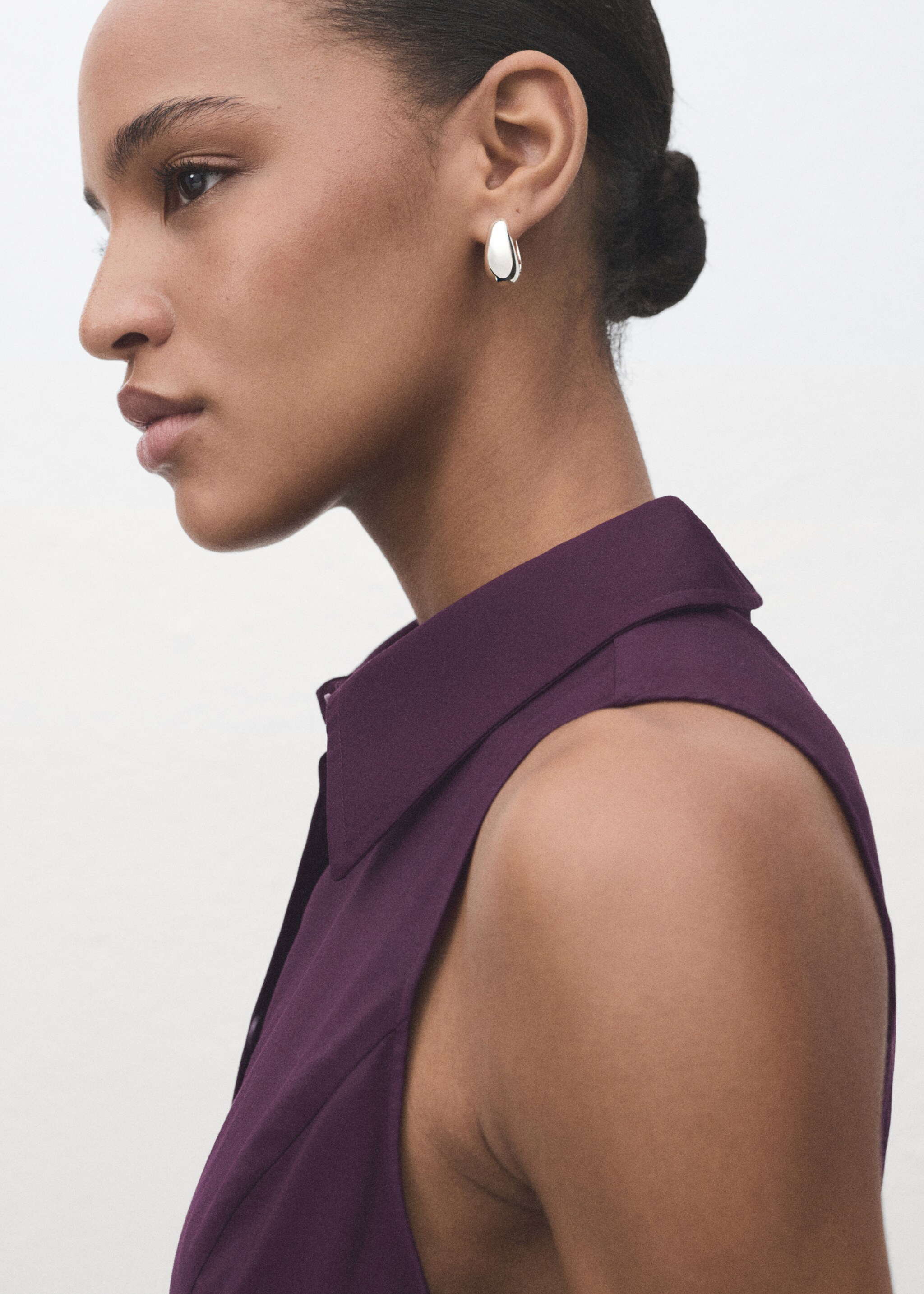 Belt shirt dress - Details of the article 1, Purple. Ref: 17014085-00.
