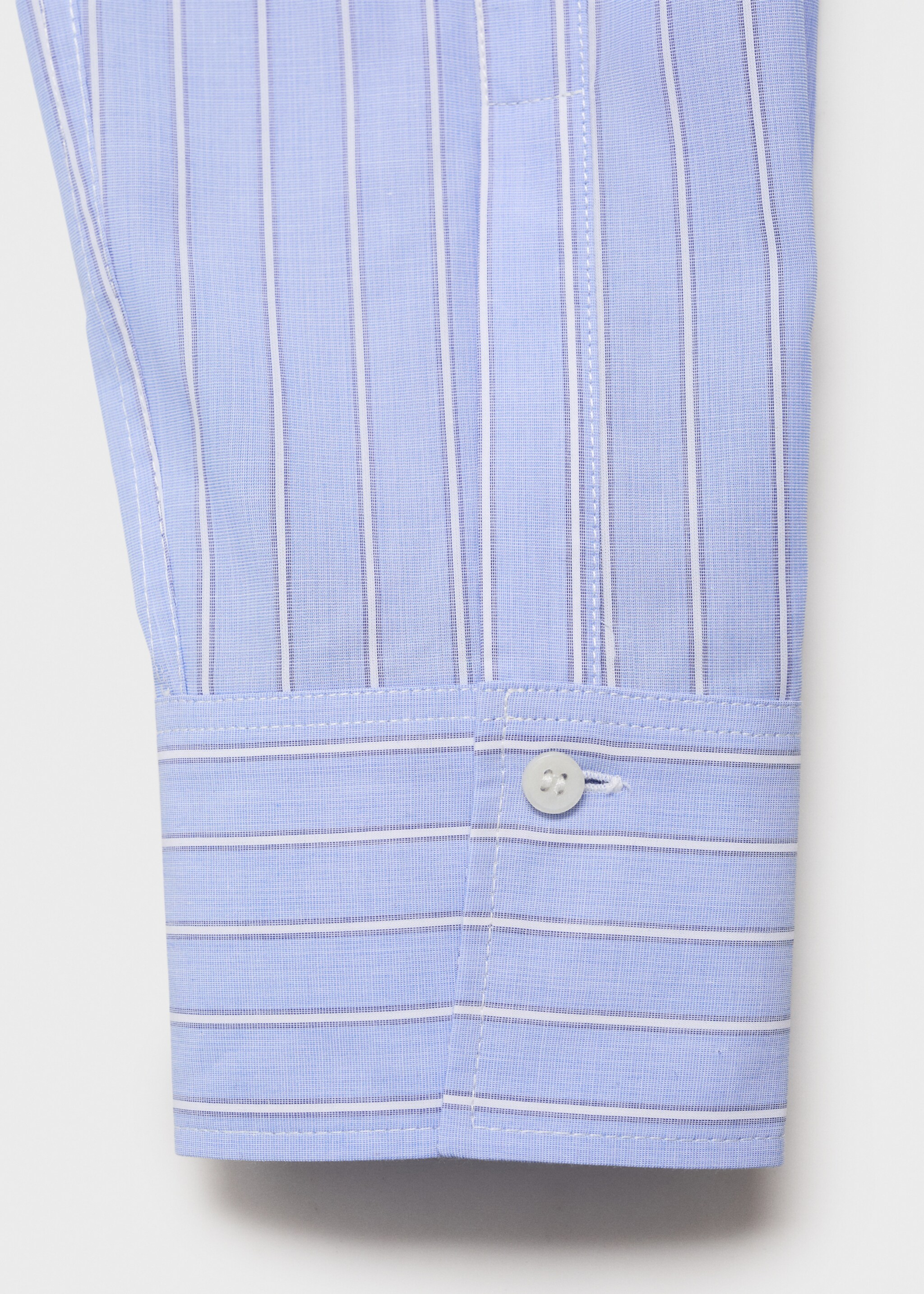 Cotton and lyocell blend straight shirt - Details of the article 0, Sky Blue. Ref: 17014088-00.