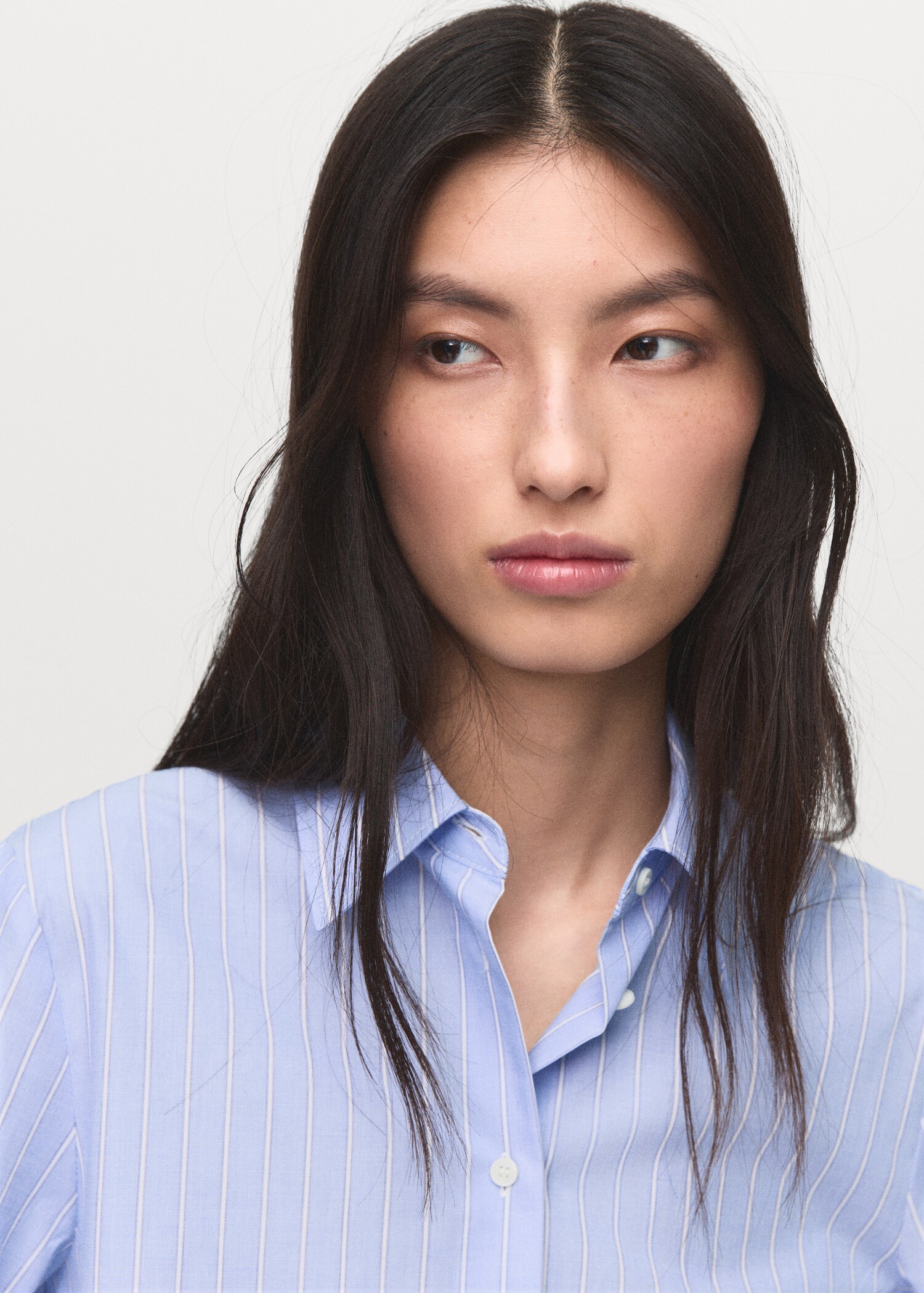Cotton and lyocell blend straight shirt - Details of the article 1