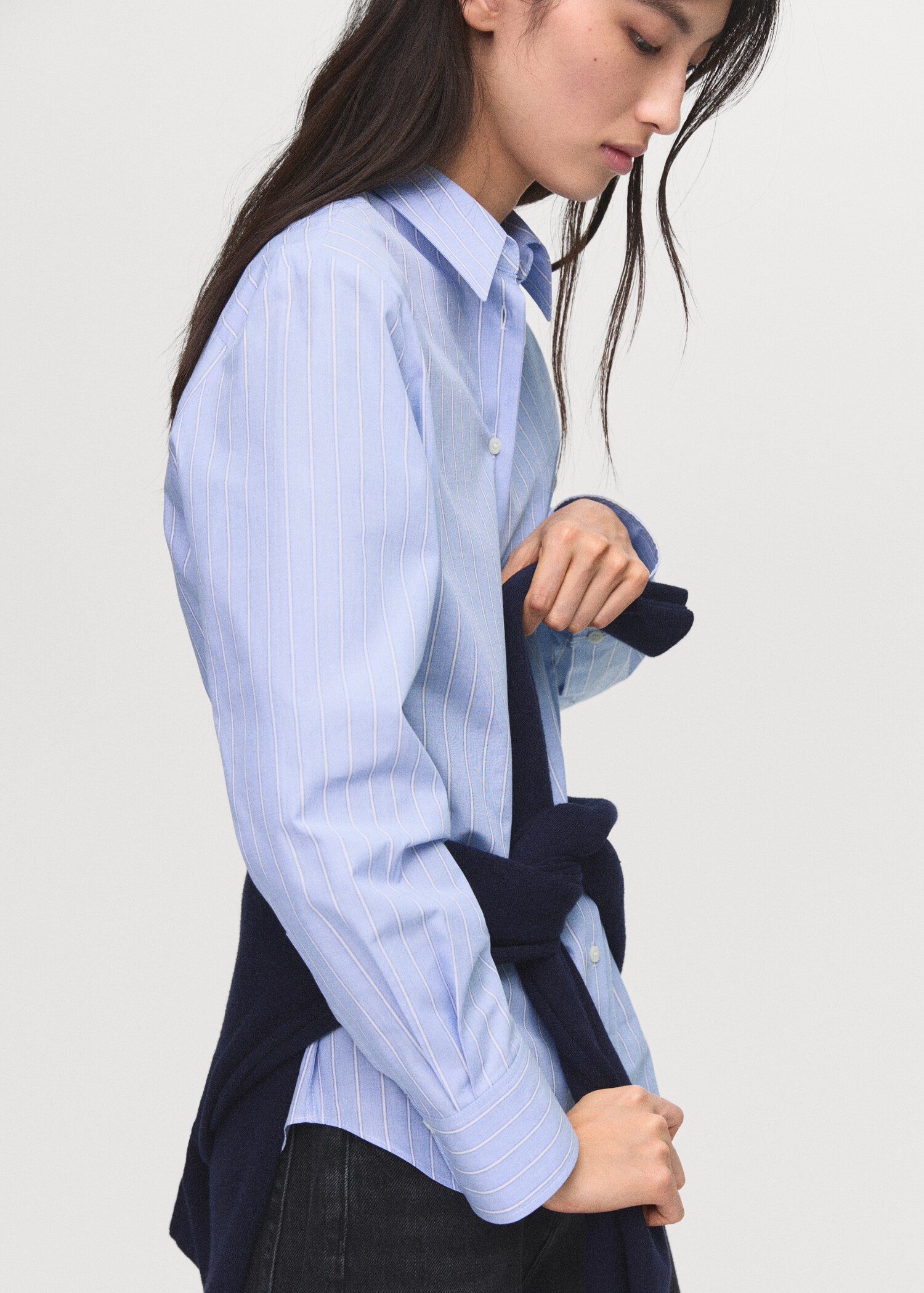 Cotton and lyocell blend straight shirt - Details of the article 2