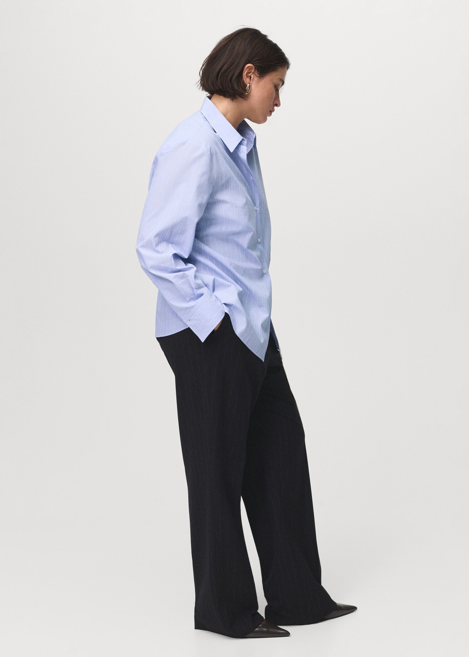 Cotton and lyocell blend straight shirt - Details of the article 3