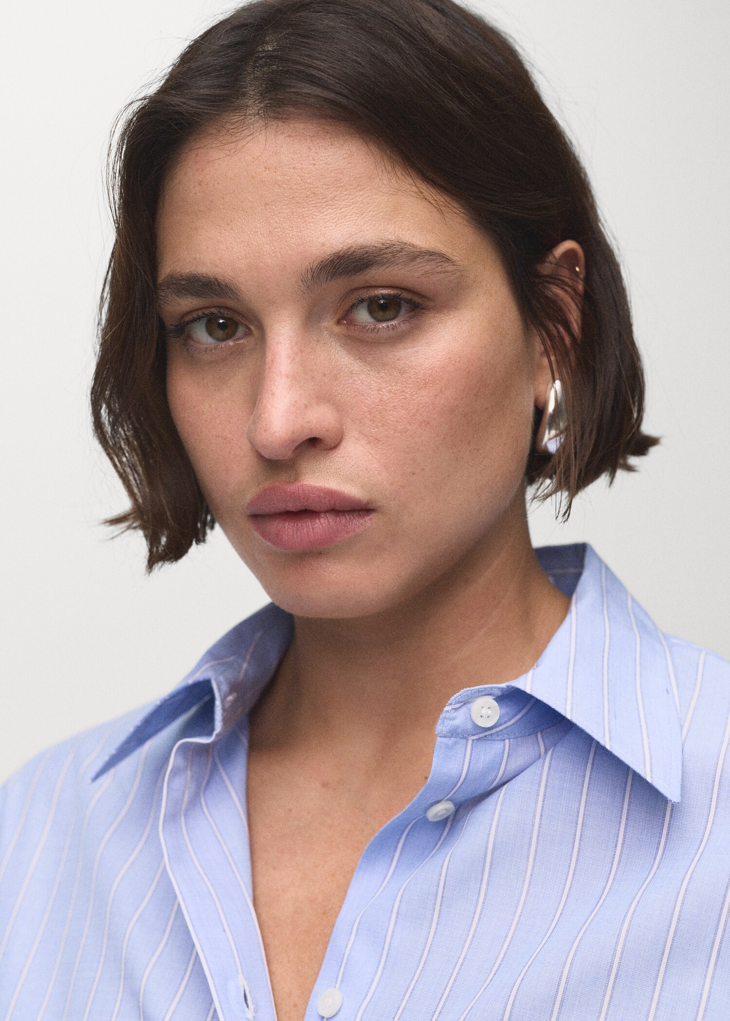 Cotton and lyocell blend straight shirt - Details of the article 4