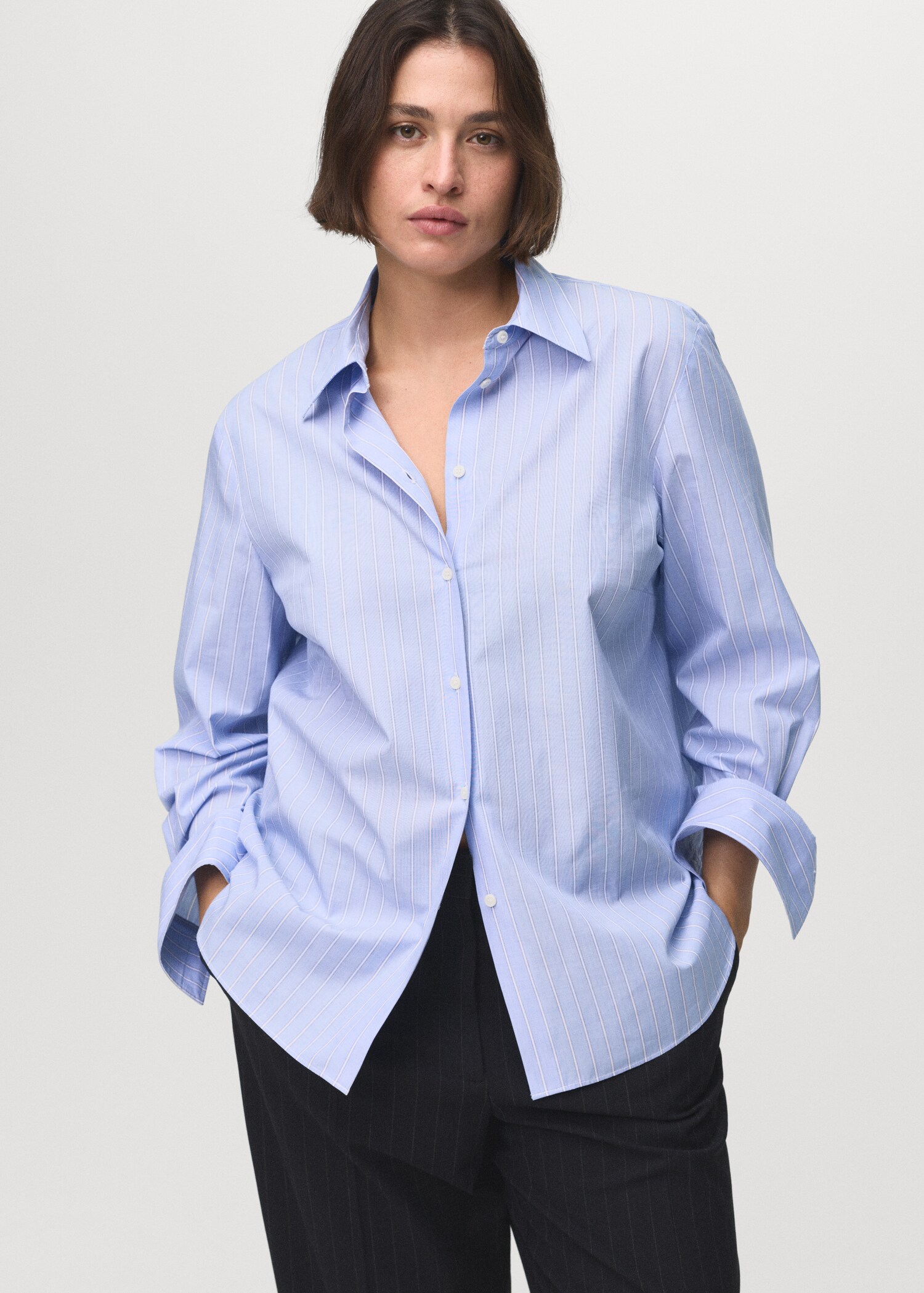 Cotton and lyocell blend straight shirt - Details of the article 5