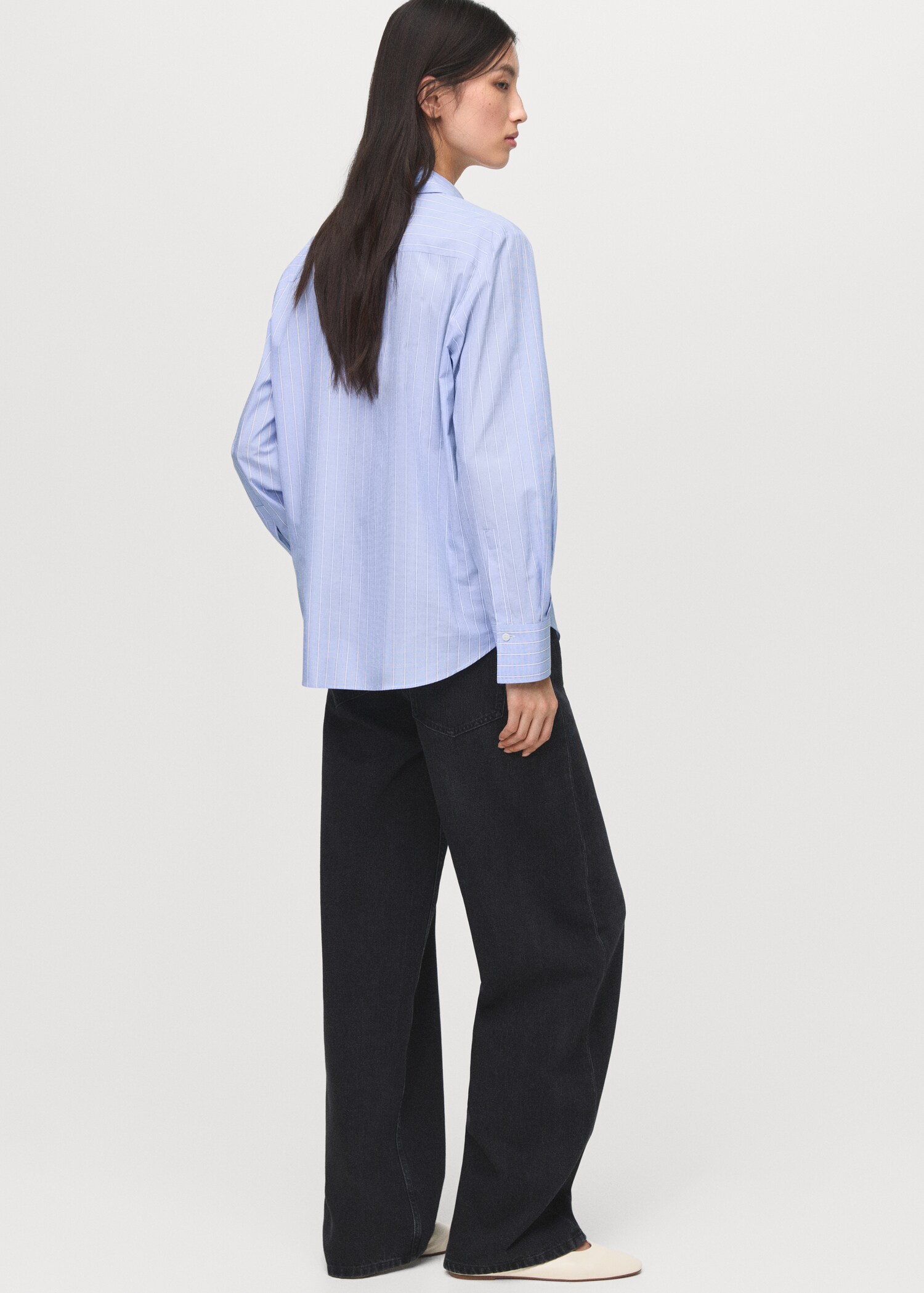Cotton and lyocell blend straight shirt - Reverse of the article