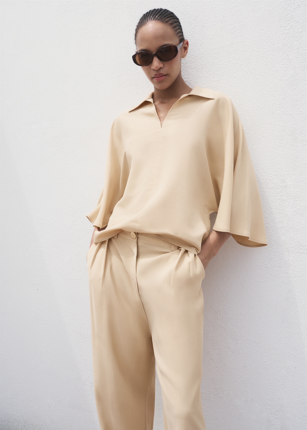 Oversized three-quarter sleeve shirt