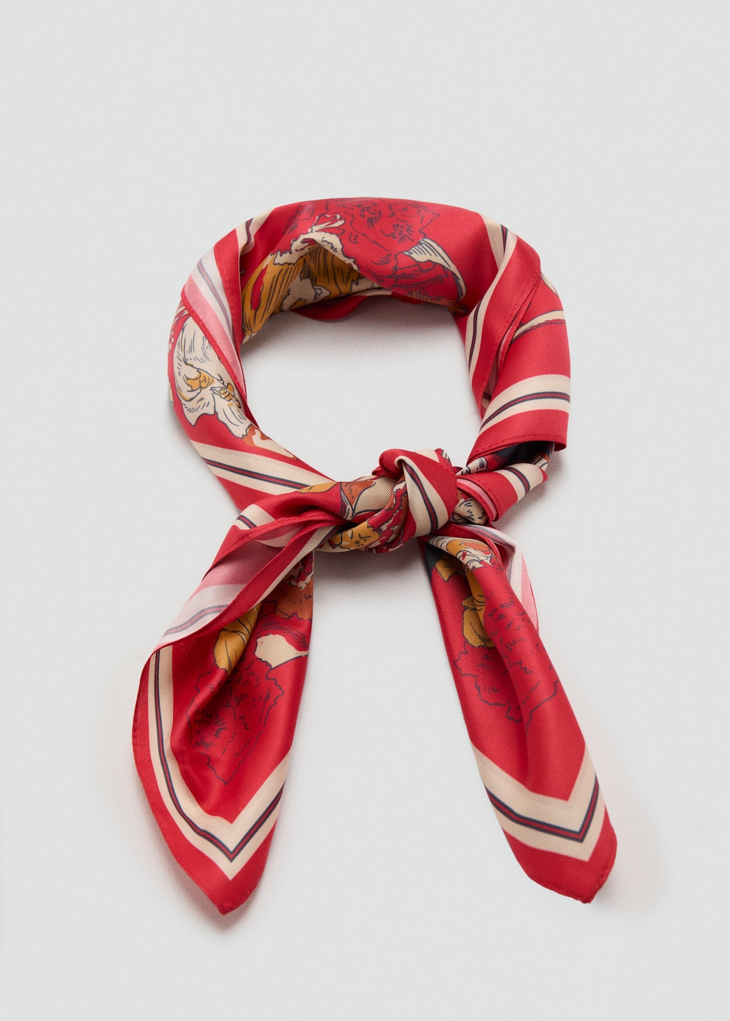 Floral satin scarf