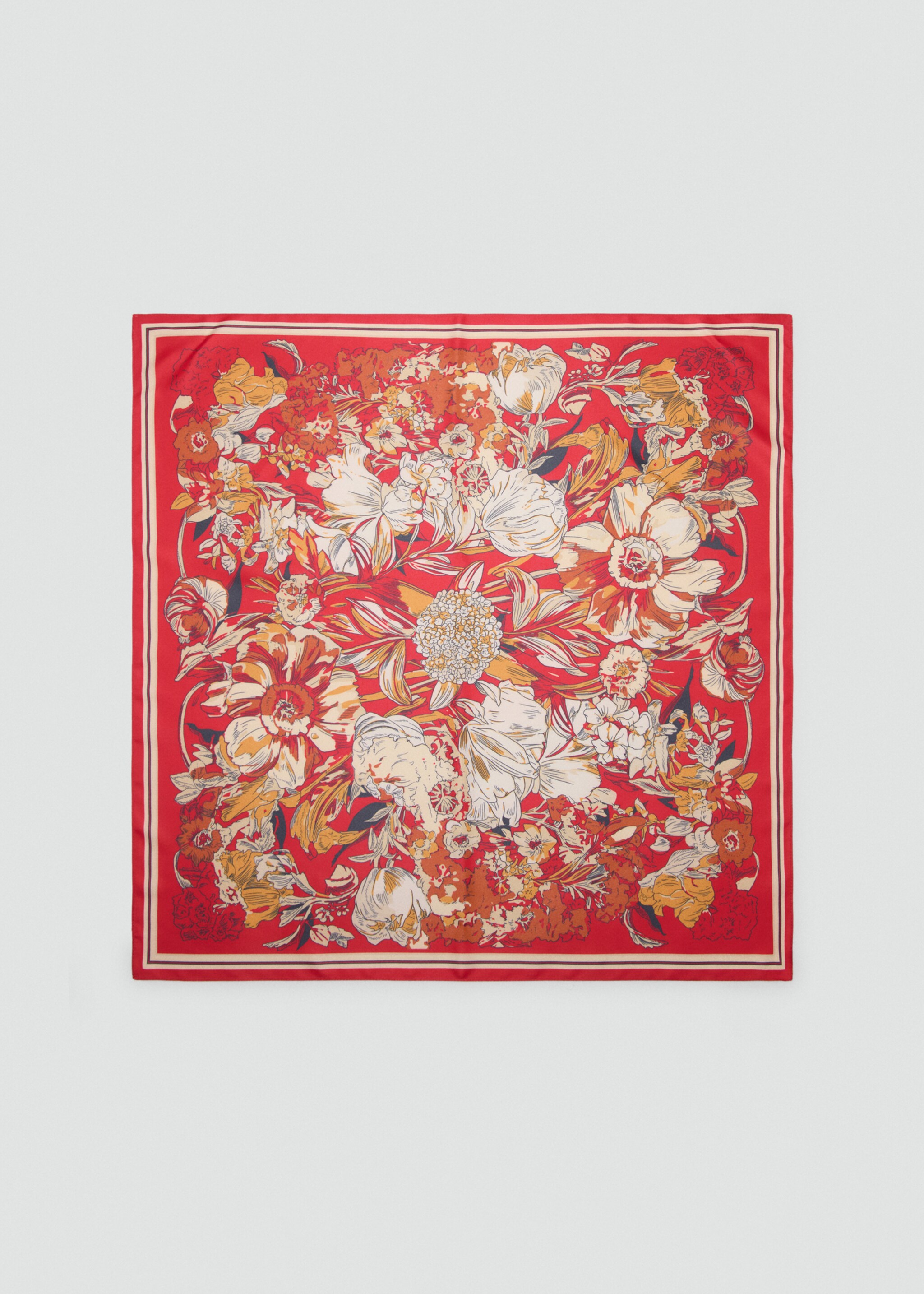وشاح من الساتان بنقشة الزهور - منتج دون نموذج, أحمر. Ref: 17014093-00.