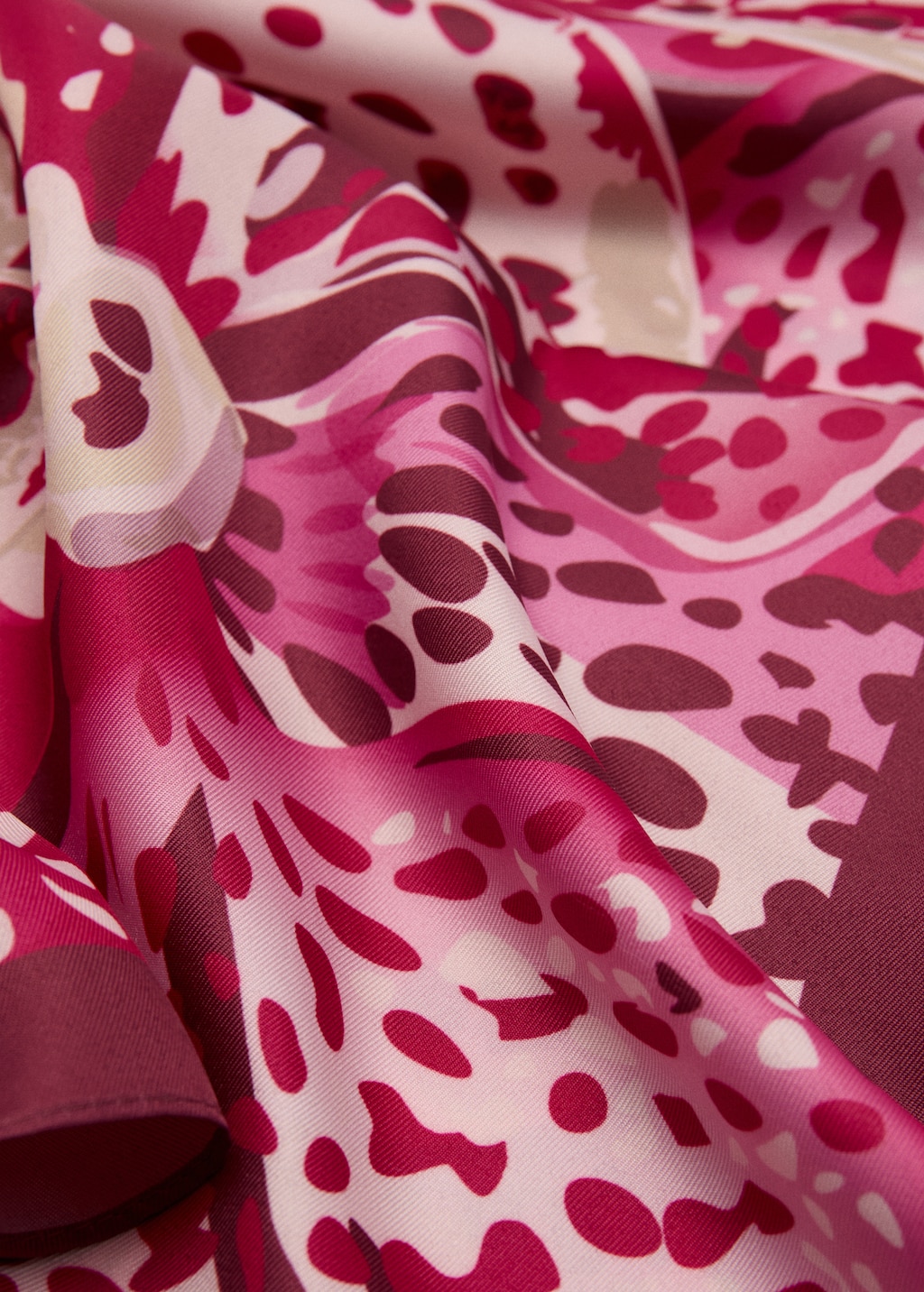 Orchid-print satin scarf