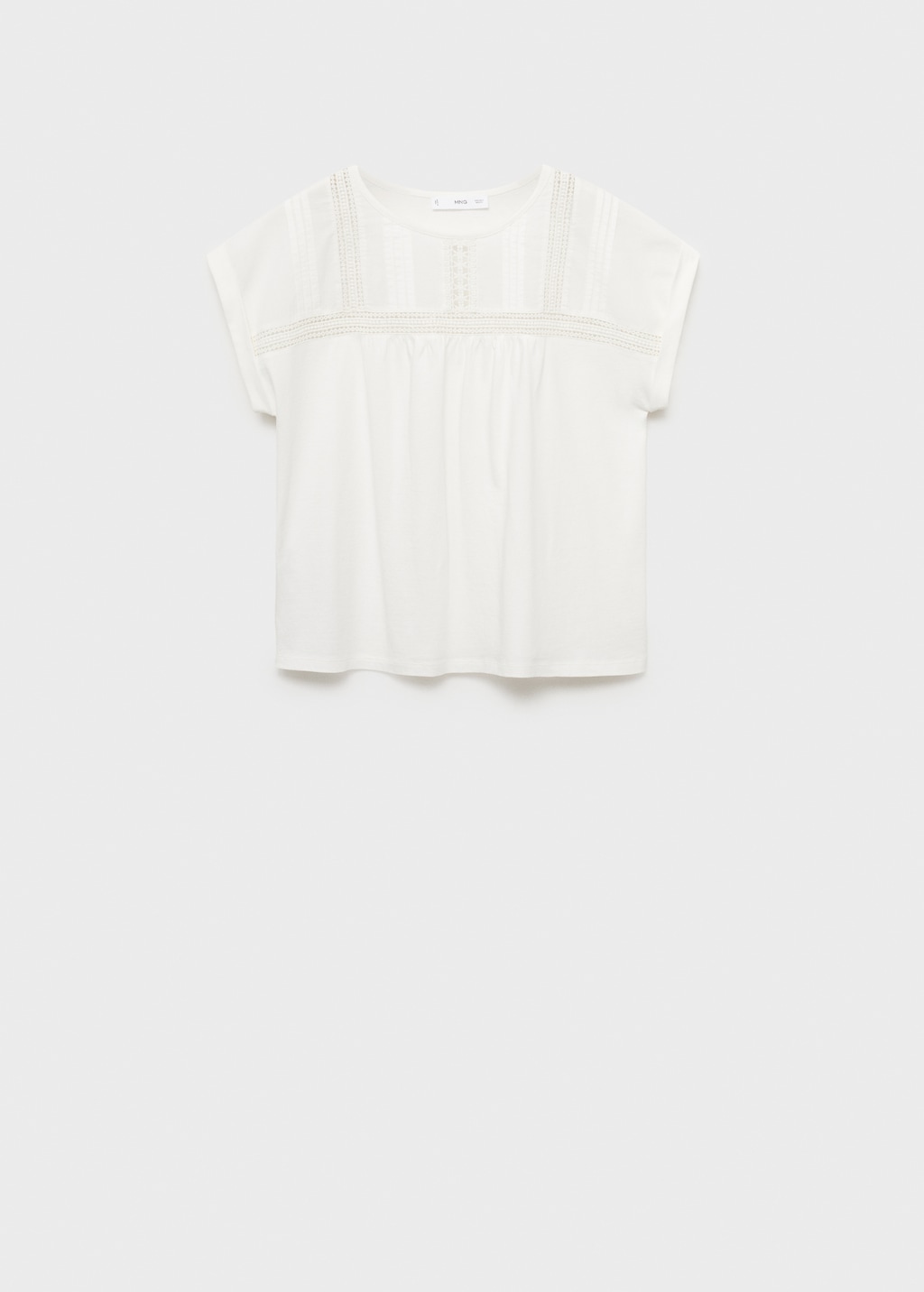 Cotton t-shirt with lace detail