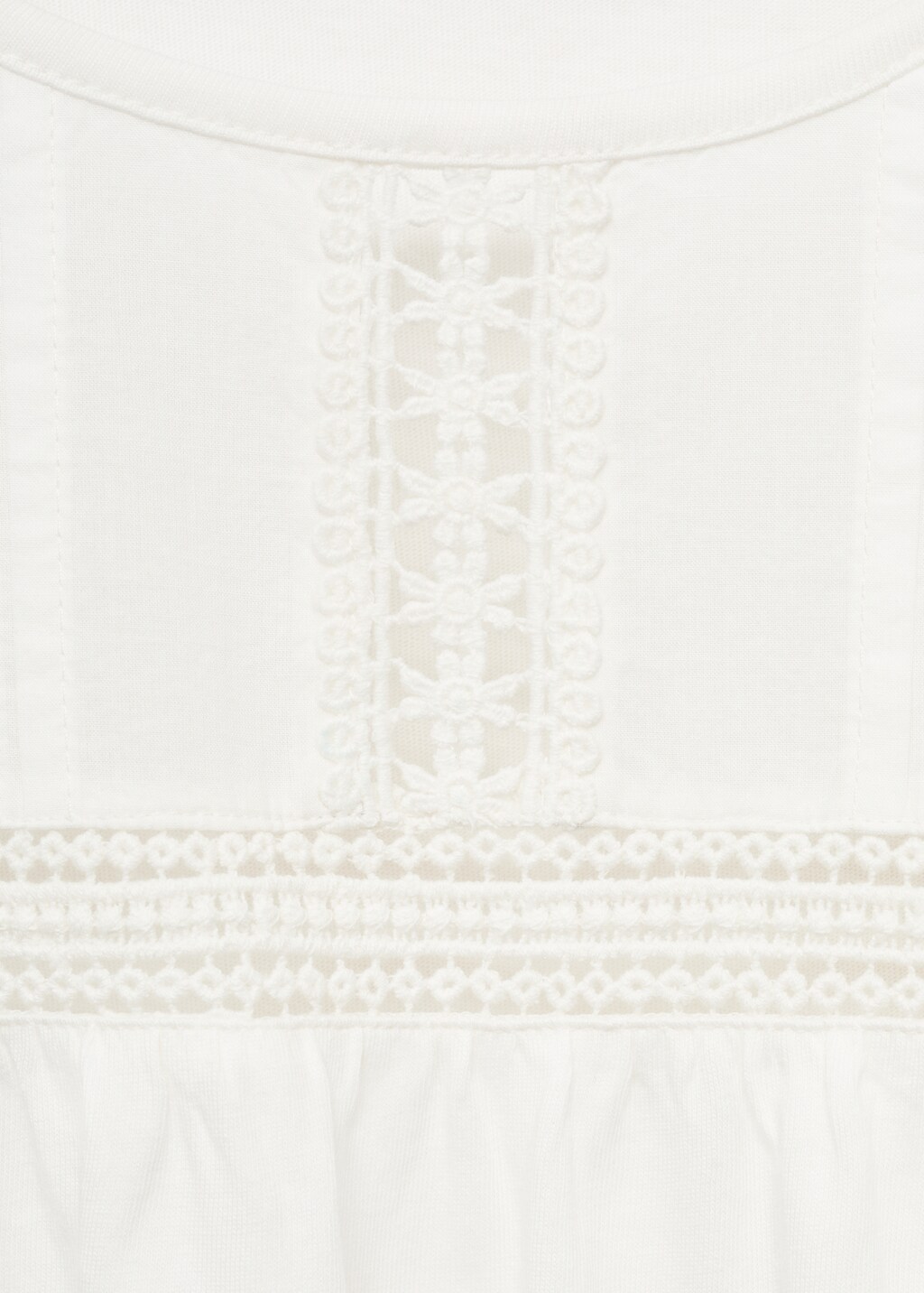 Cotton t-shirt with lace detail