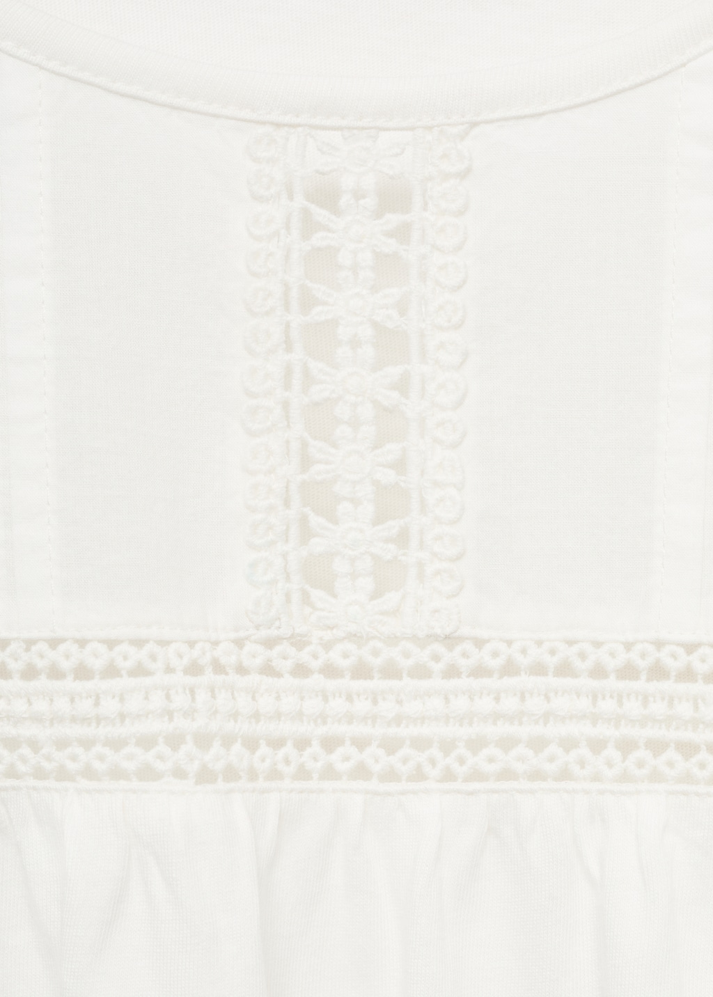 Cotton t-shirt with lace detail