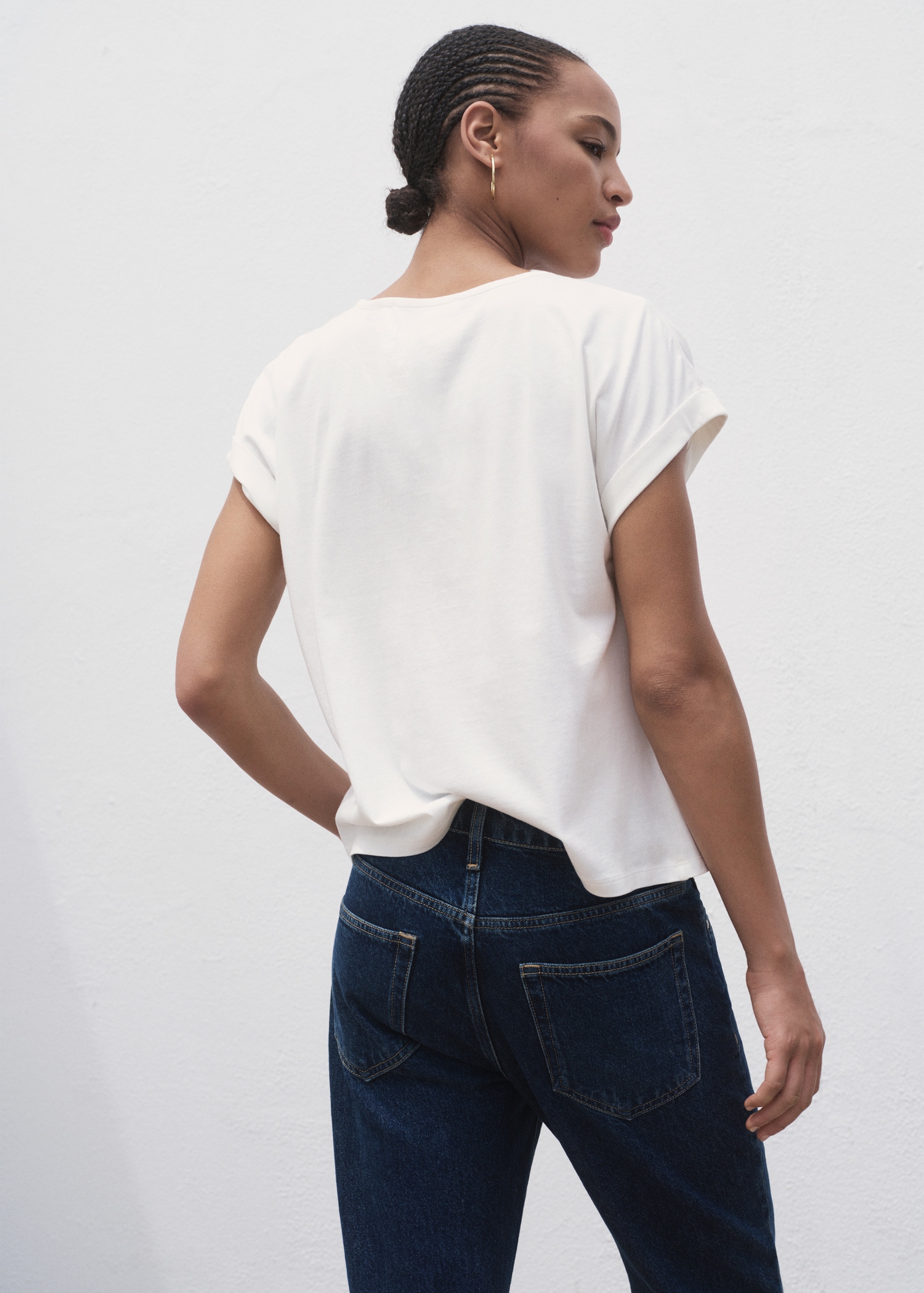 Camiseta algodón detalles calados - Reverso del artículo
