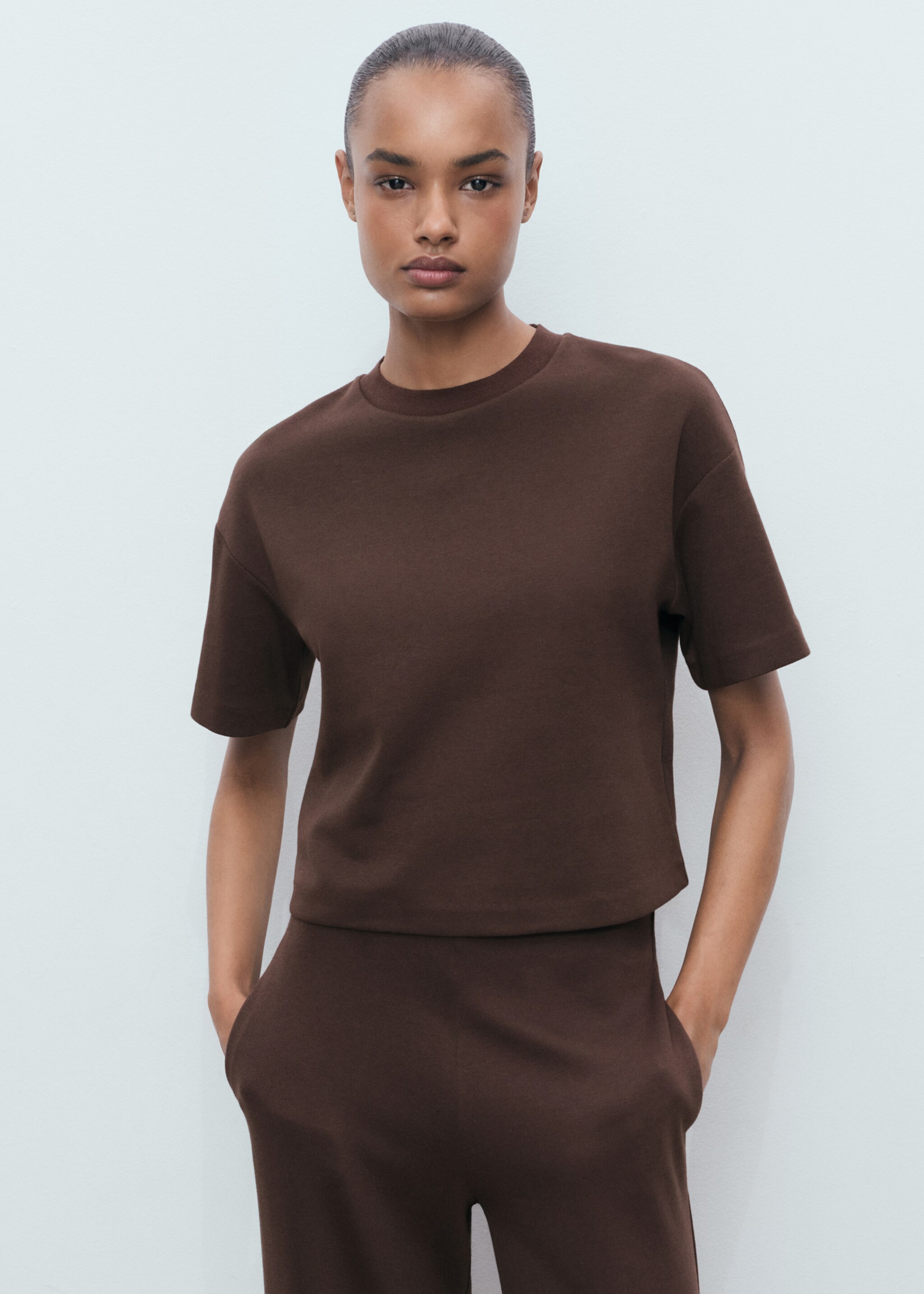 Cotton short-sleeved t-shirt - Medium plane
