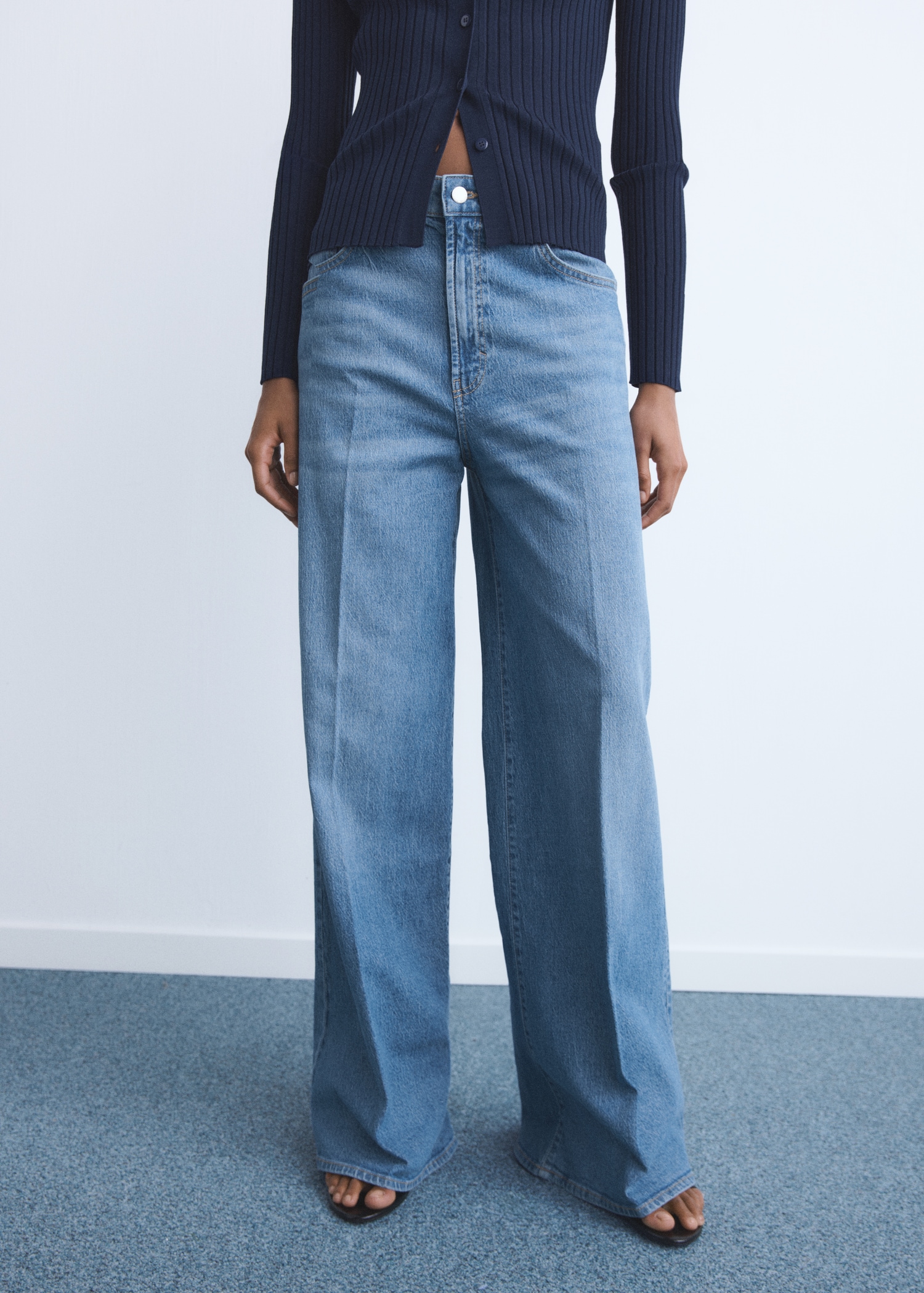 Jeans wideleg vita alta - Piano medio