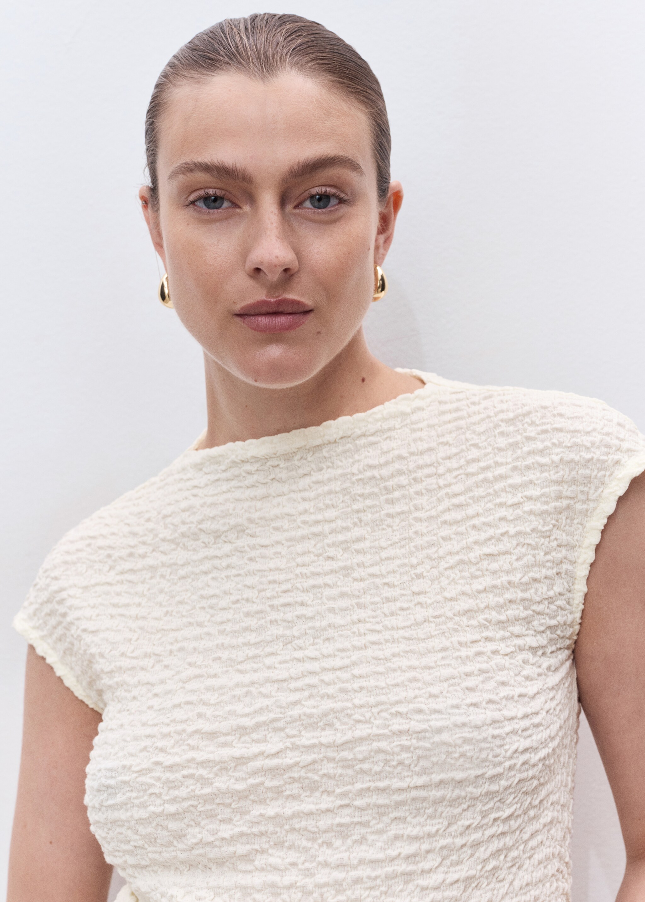 Crepe cotton maternity top - Details of the article 1