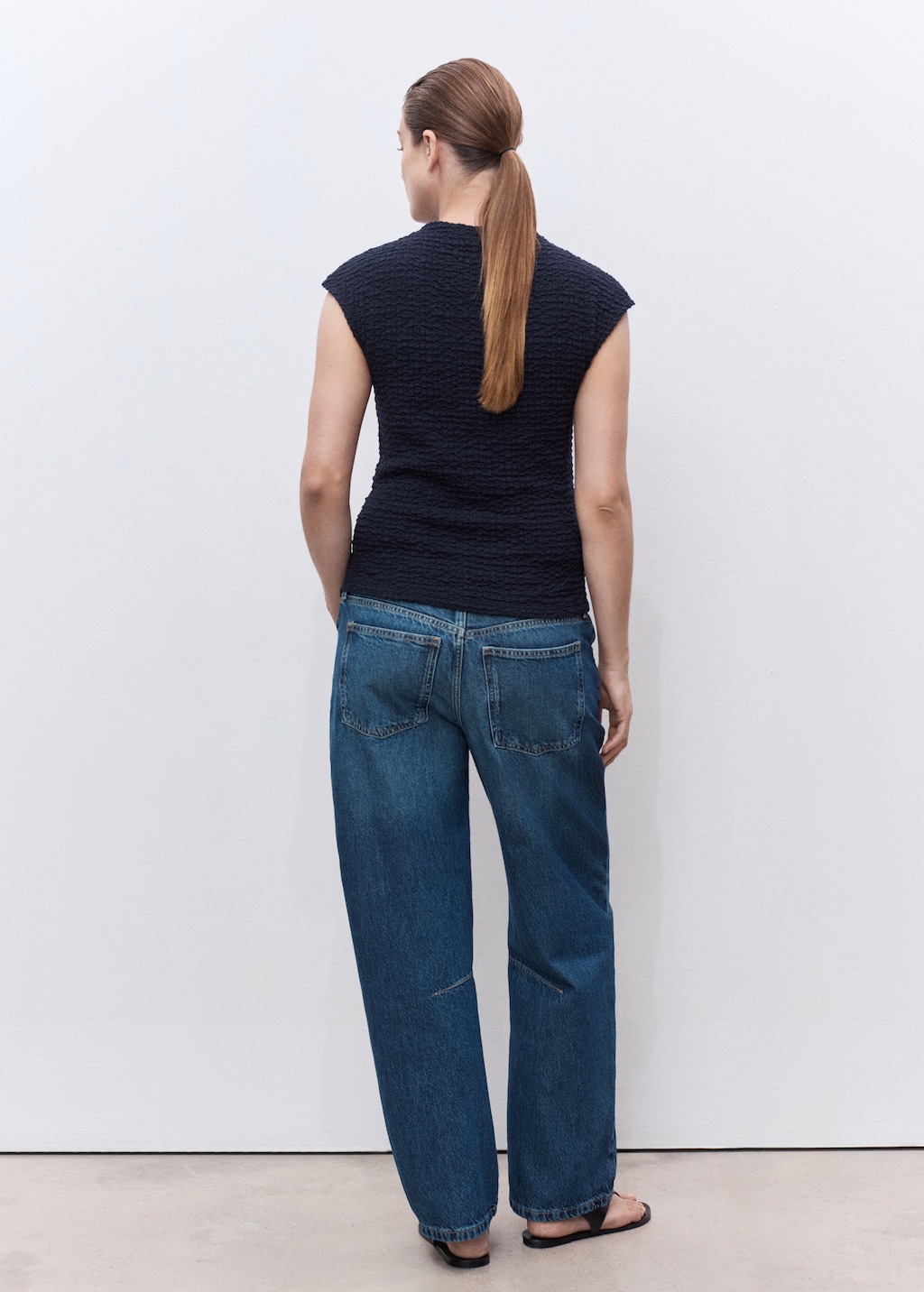 Mango Crêpe cotton maternity top