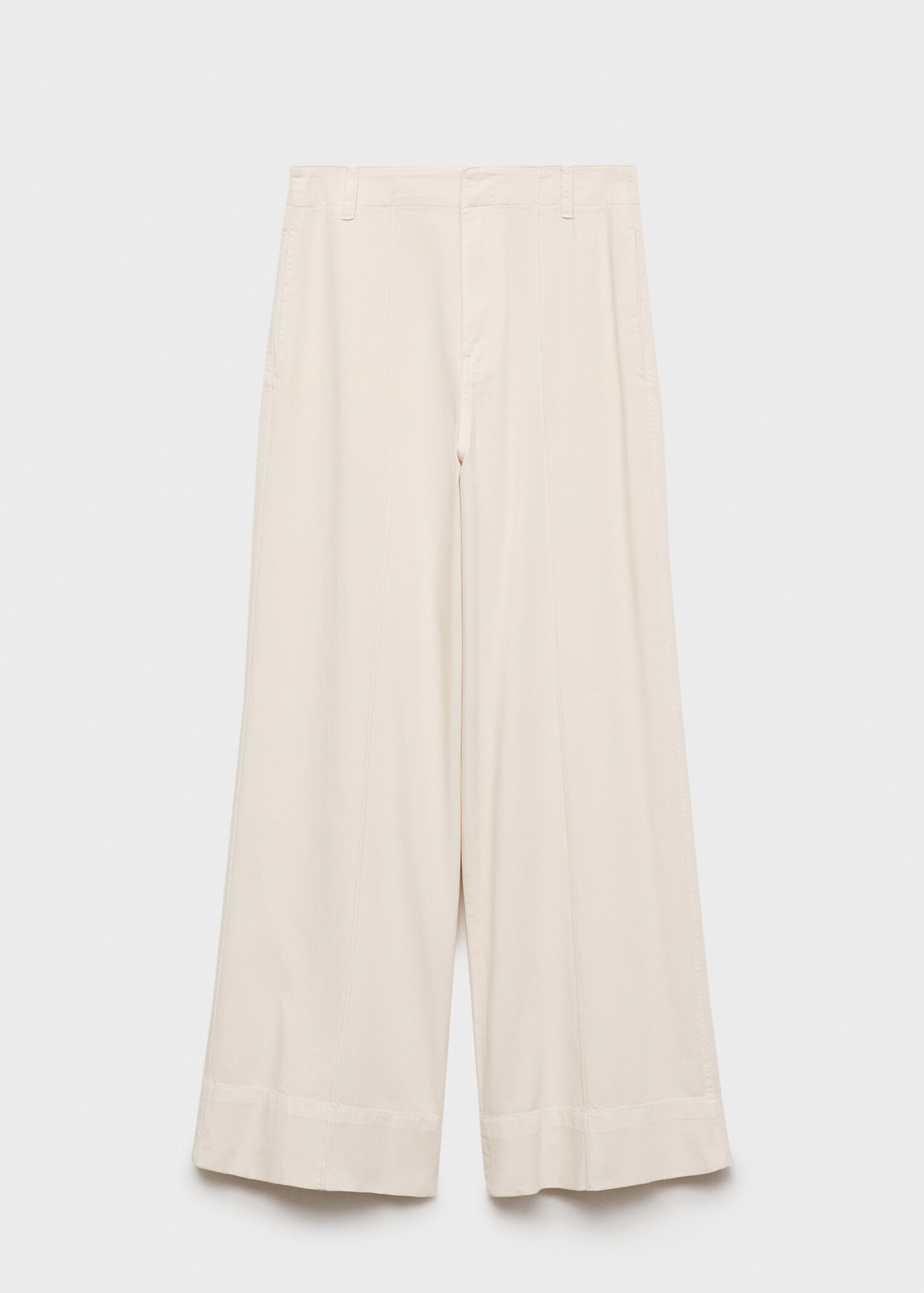 Wide leg denim pants with stitching - Article without model