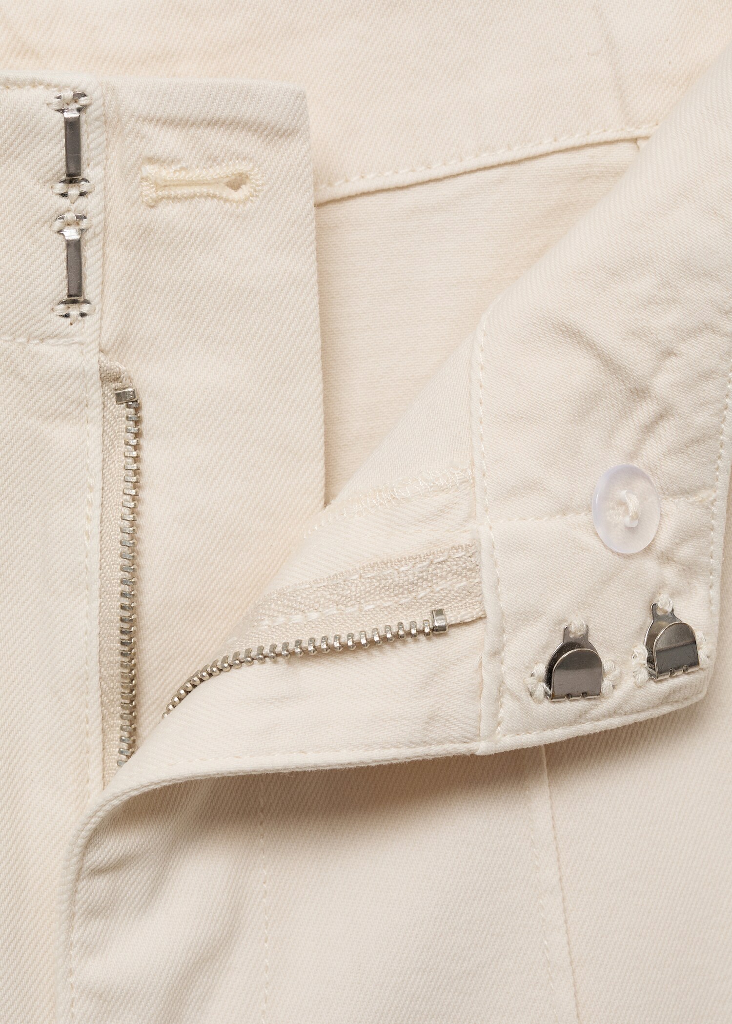 Wide leg denim pants with stitching - Details of the article 0