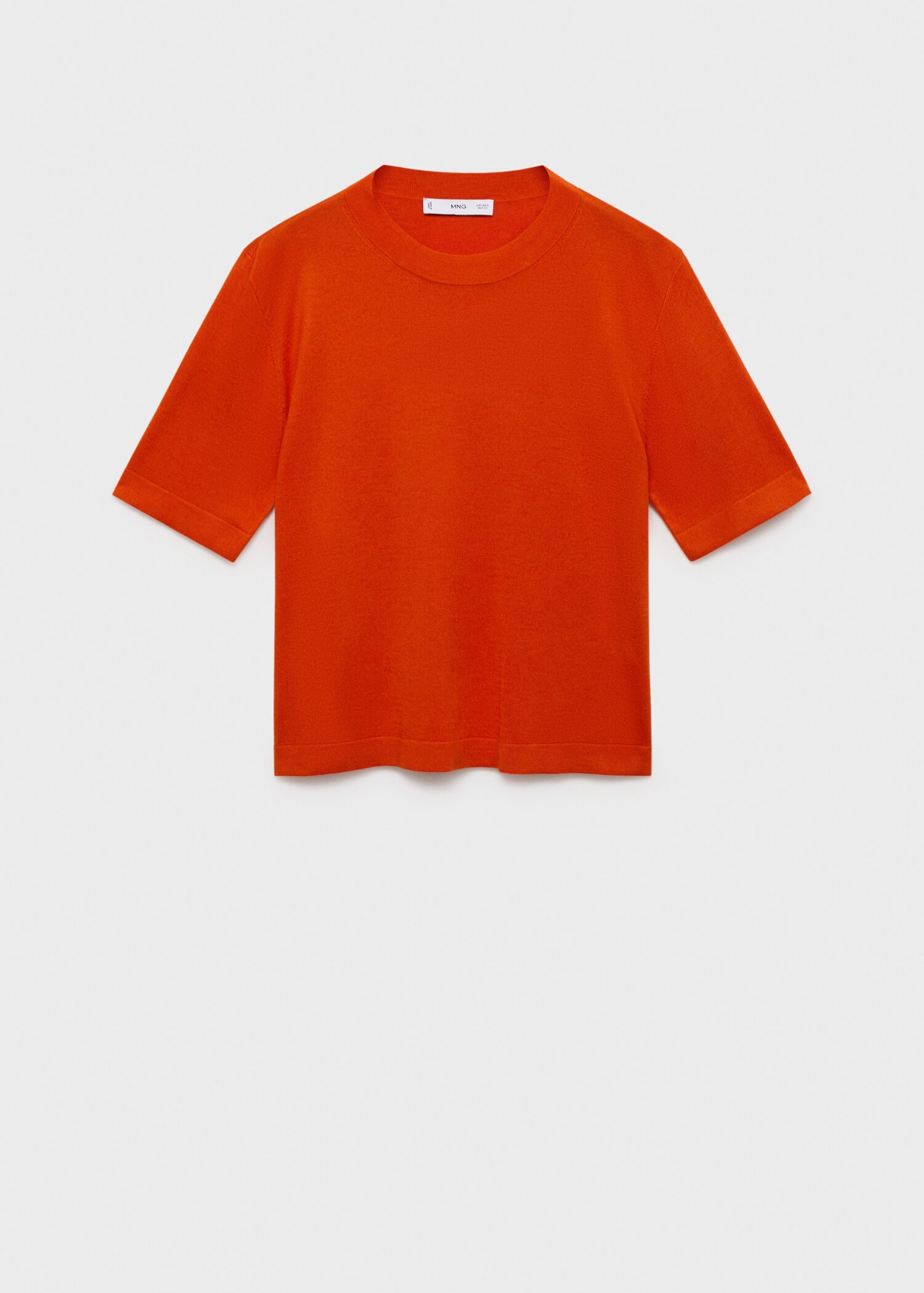 Short-sleeved fine-knit sweater - Article without model