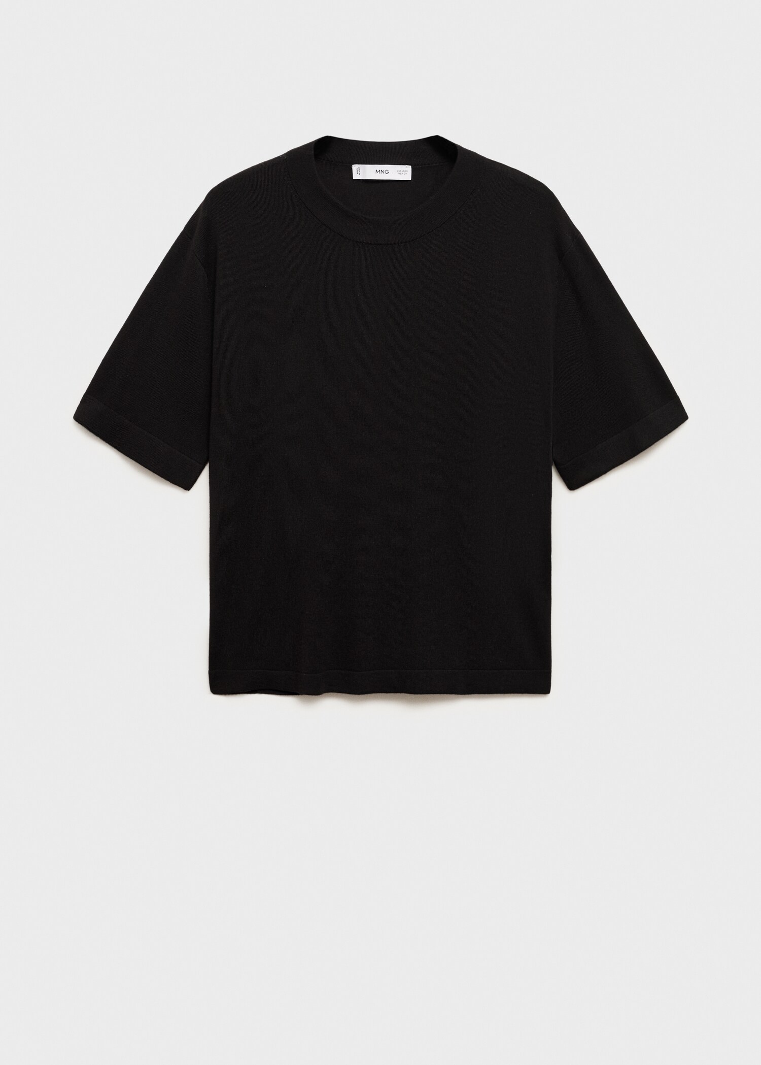 Short-sleeved fine-knit sweater - Article without model