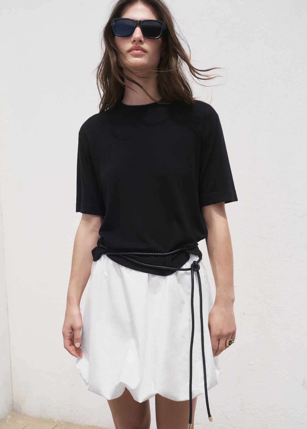 Mango Short-sleeved fine-knit sweater