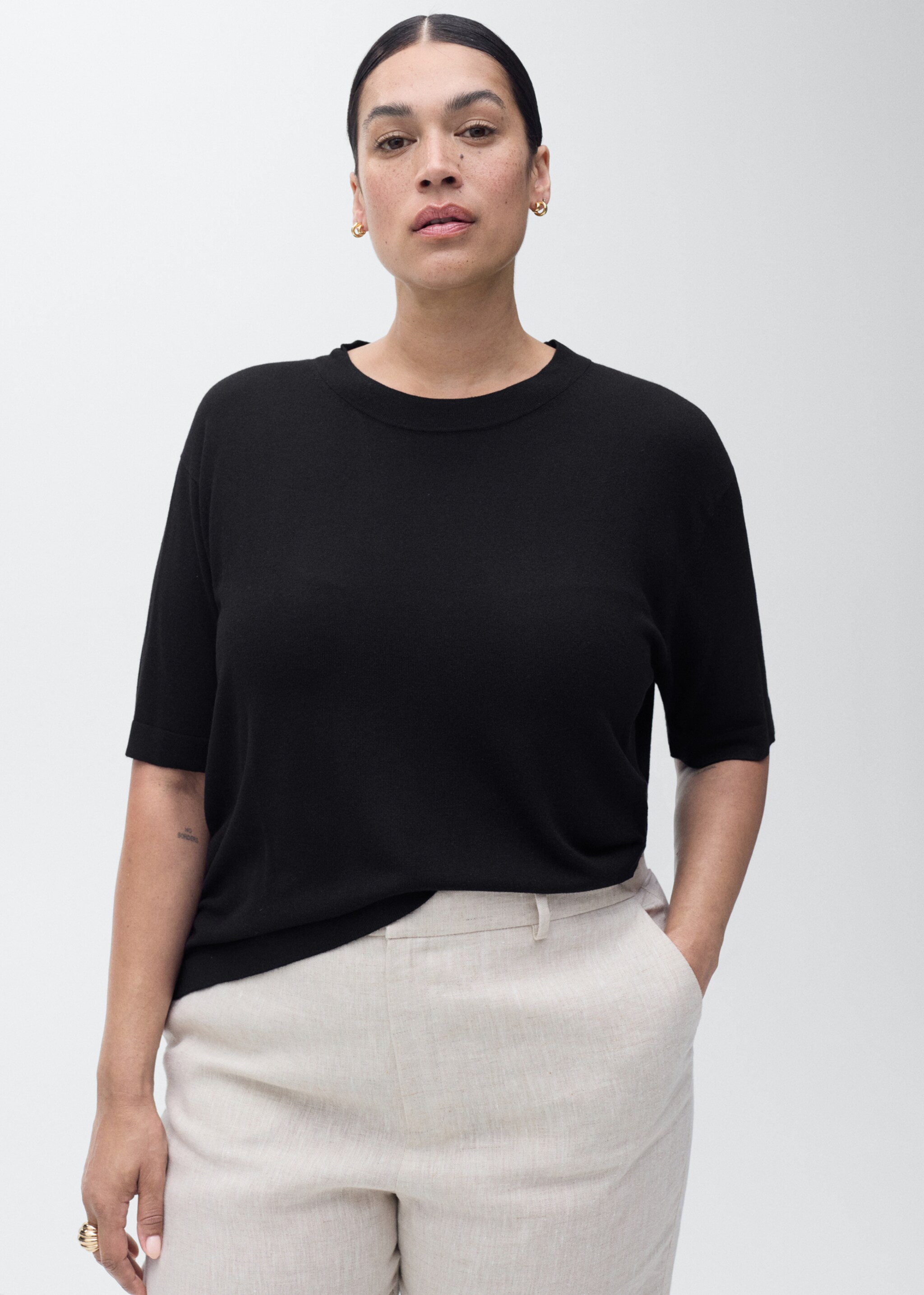 Pull-over maille fine manches courtes - Détail de l'article 5