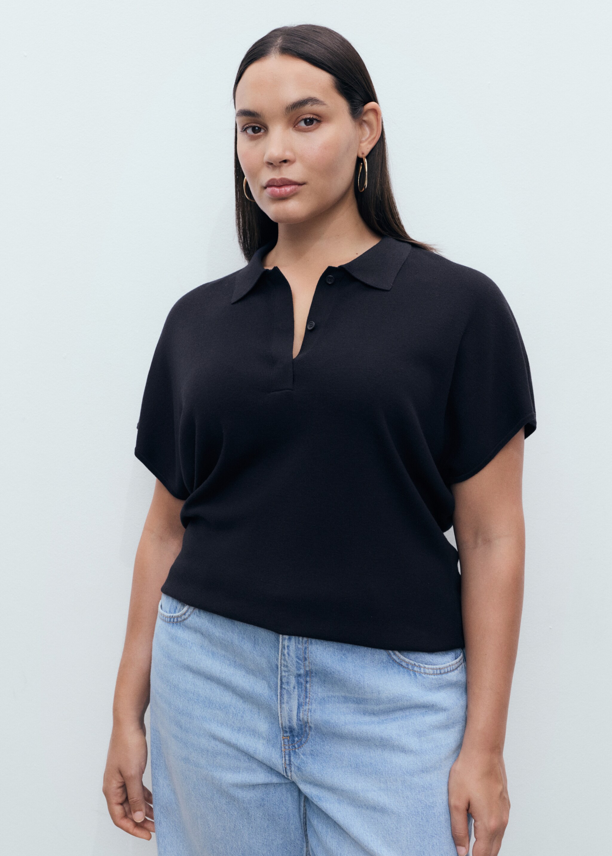 Short-sleeved polo-neck sweater - Details of the article 5